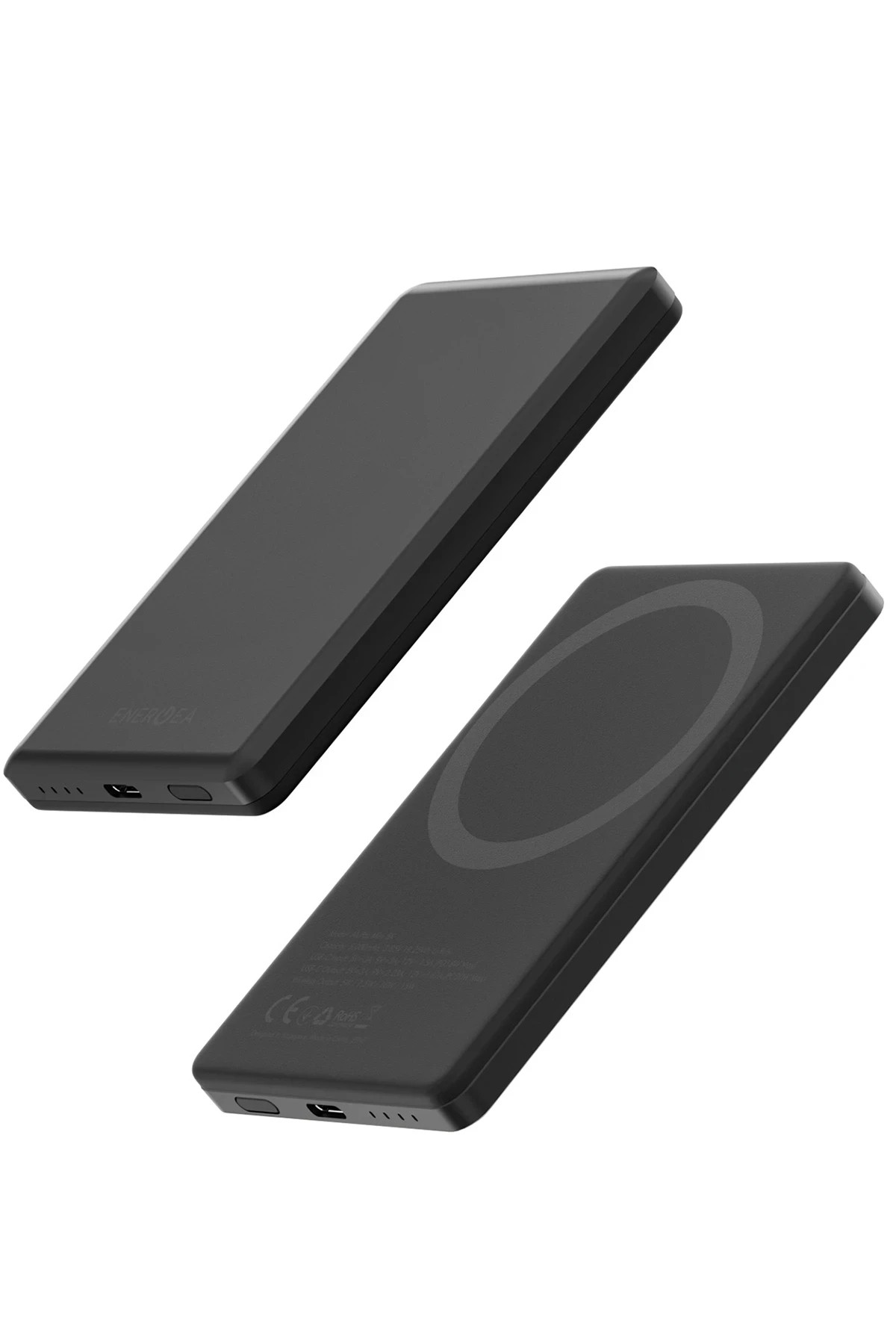 Energea AluPac Mini 5K 5.000 mAh 20W Type-C ve 15W Kablosuz Şarj Çıkışlı PD Hızlı Şarj Magsafe Powerbank - Koyu Gri