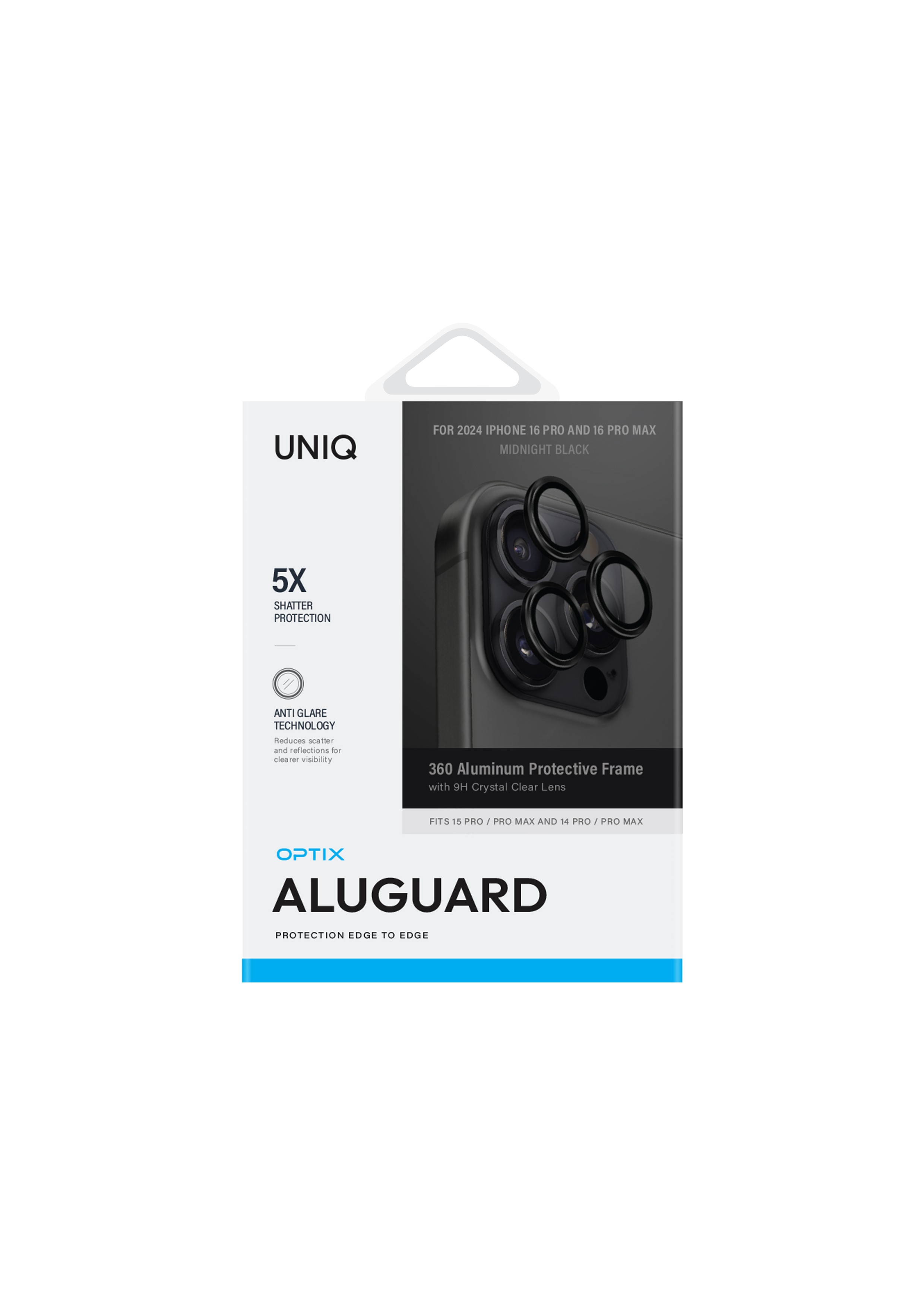 Unıq Alüminyum Kamera Koruyucu Lens 16 Pro Max - Black