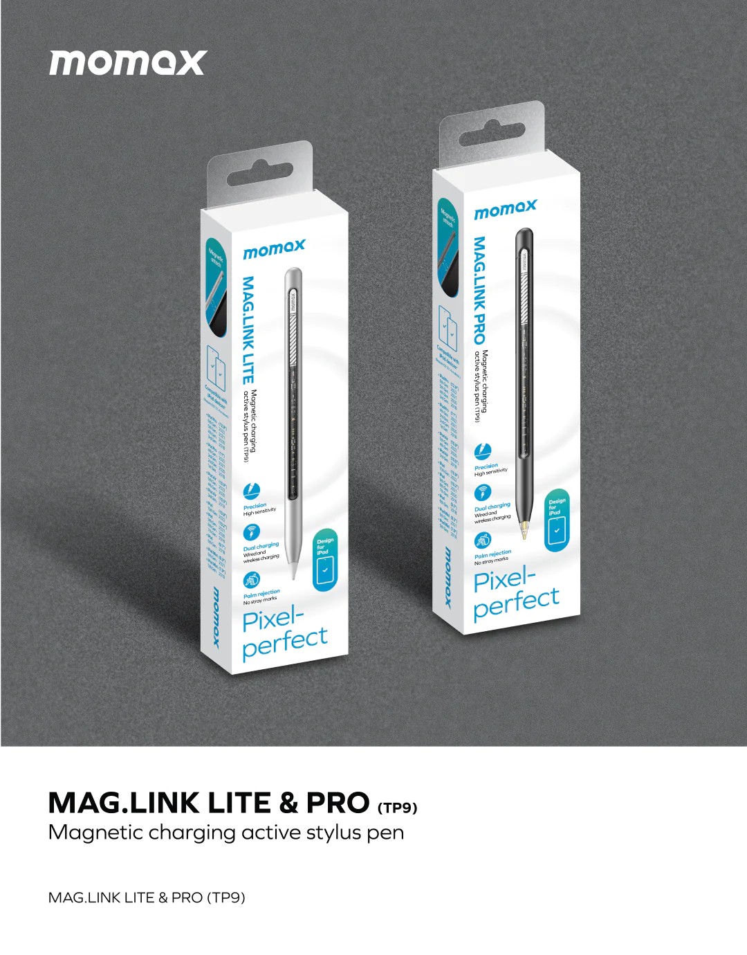 MOMAX TP9EPRO MAG.LİNK PRO MAGNETİC CHARGİNG PEN GRAY