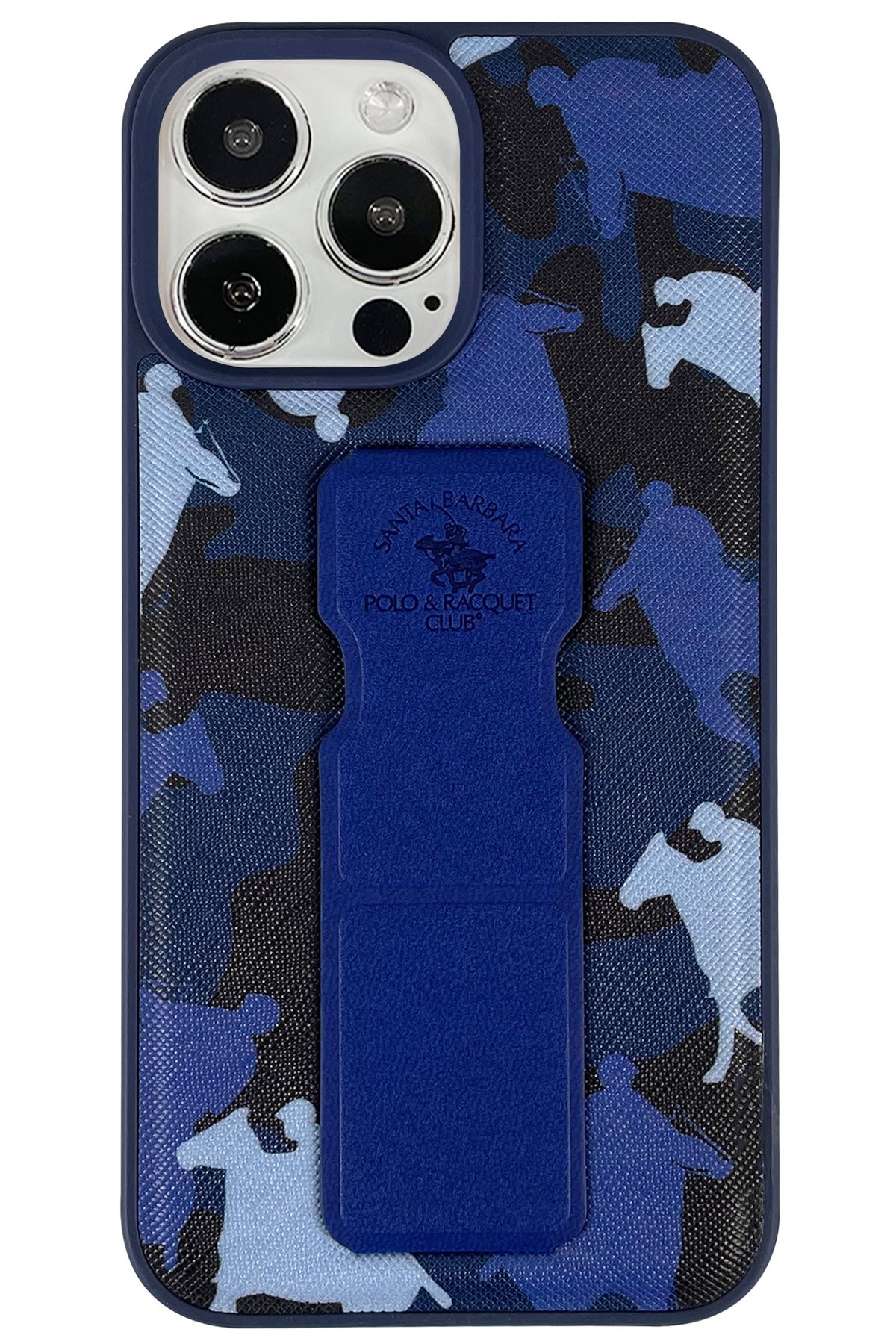 Santa Barbara Polo Racquet Club iPhone 13 Pro Enos Stand Cover - Navy Blue