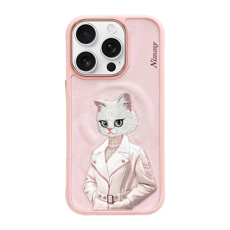 Nimmy iPhone 16 Pro Max Kılıf, Magnetic Fashion Pet/Fashion White Cat