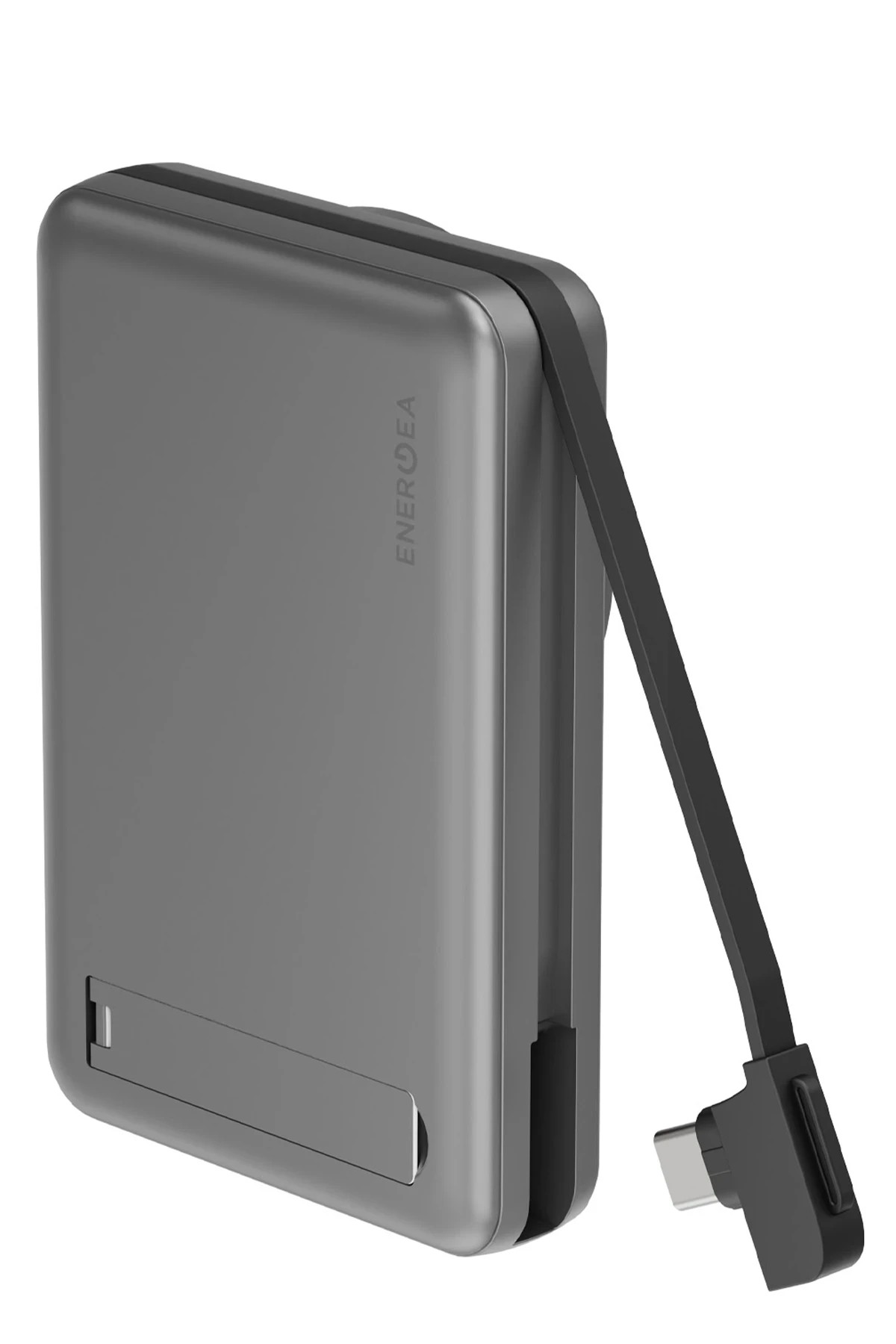 Energea MagPac Pro Plus 10.000 mAh 1 Adet 20W Type-C 1 Adet 20W Type-C Kablo ve 15W Kablosuz Şarj Çıkışlı PD Hızlı Şarj Magsafe Powerbank - Koyu Gri