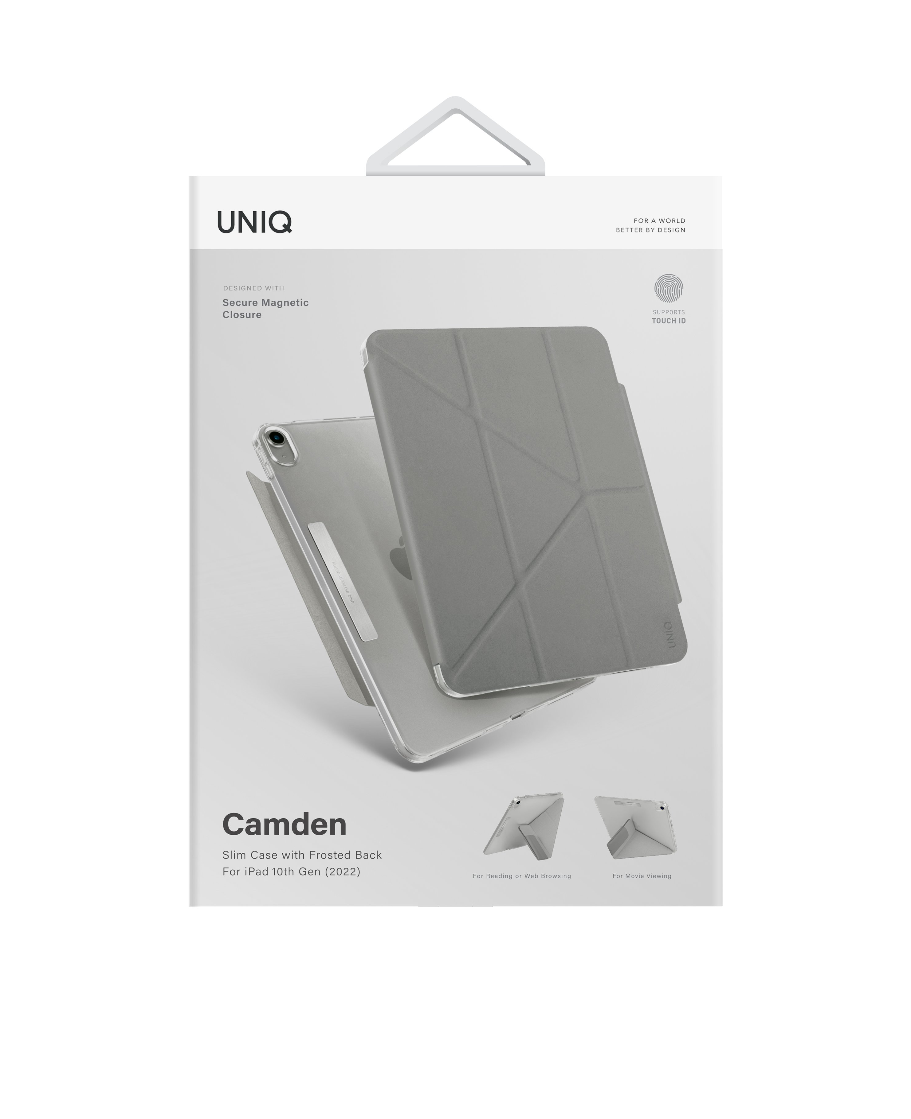 Uniq iPad 2022 10.9 (10.nesil) Camden Katlanabilir Tablet Kapak - Gri