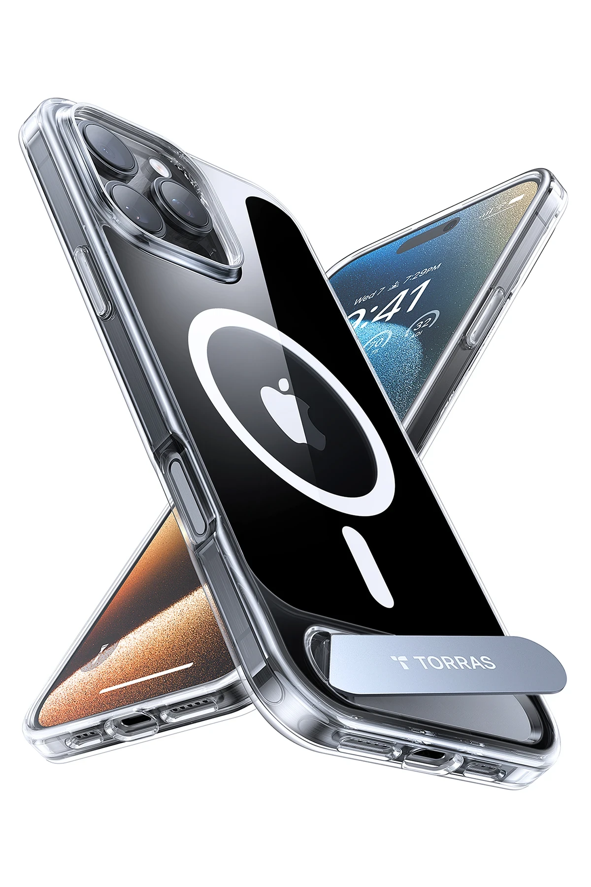 Torras Apple iPhone 16 Pro Max P Stand Serisi Magsafe Kılıf - Şeffaf