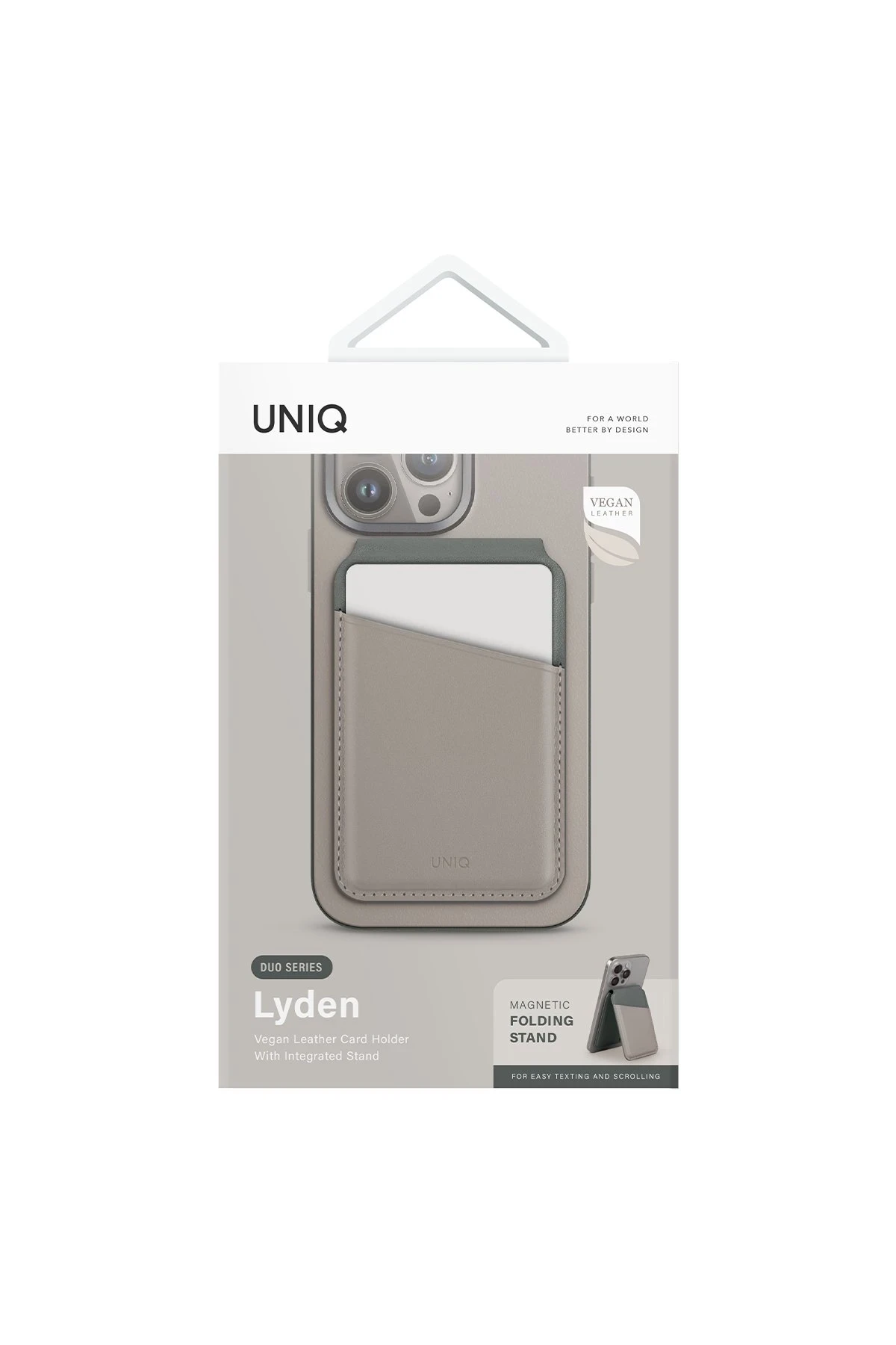 Uniq Lyden DS RFID-Block Manyetik Kartlıklı Stant - Bej