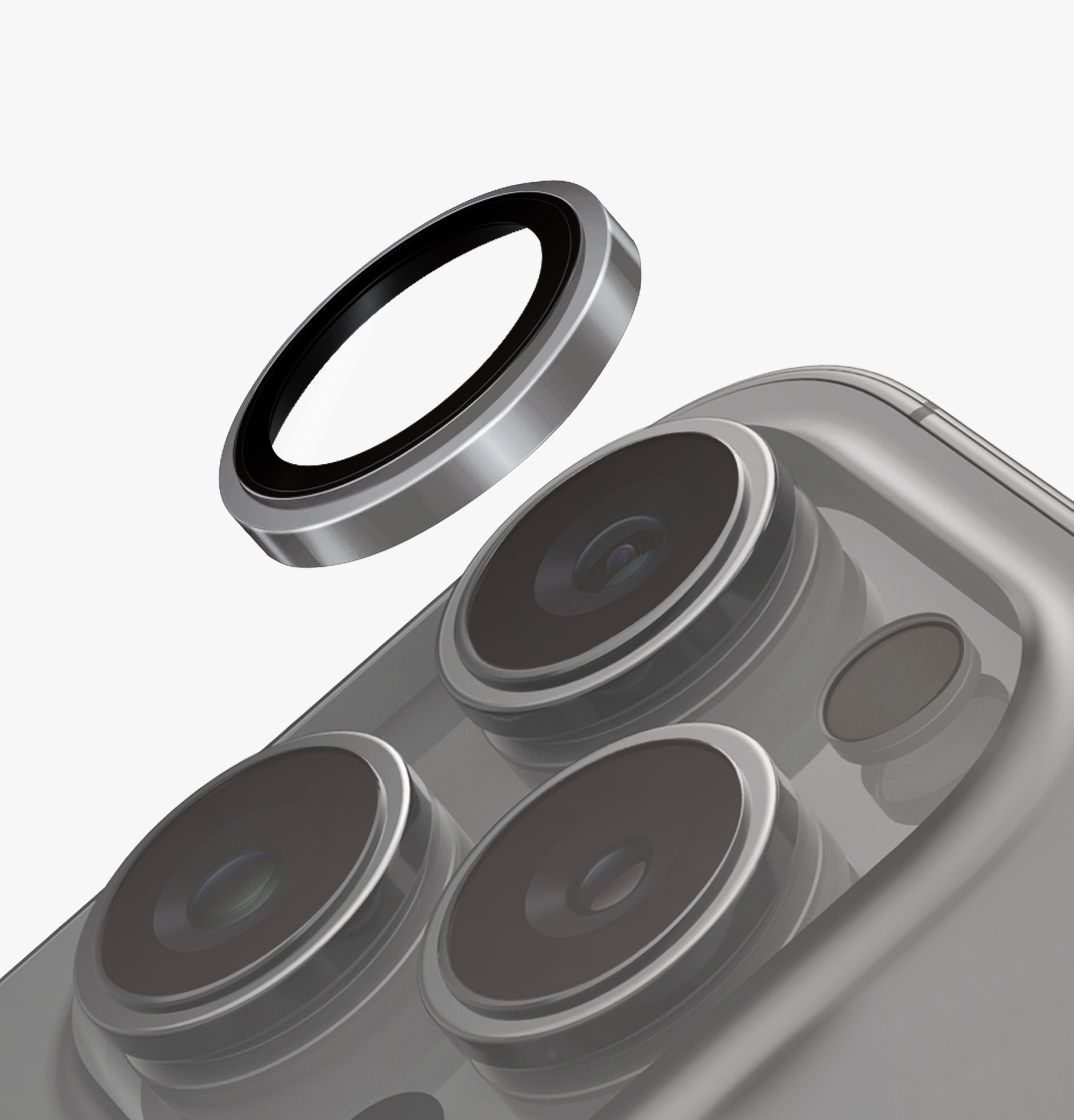 Unıq Optik Çelik Çerçeveli Kamera Koruyucu Lens 16 Pro Max - Chrome Grey