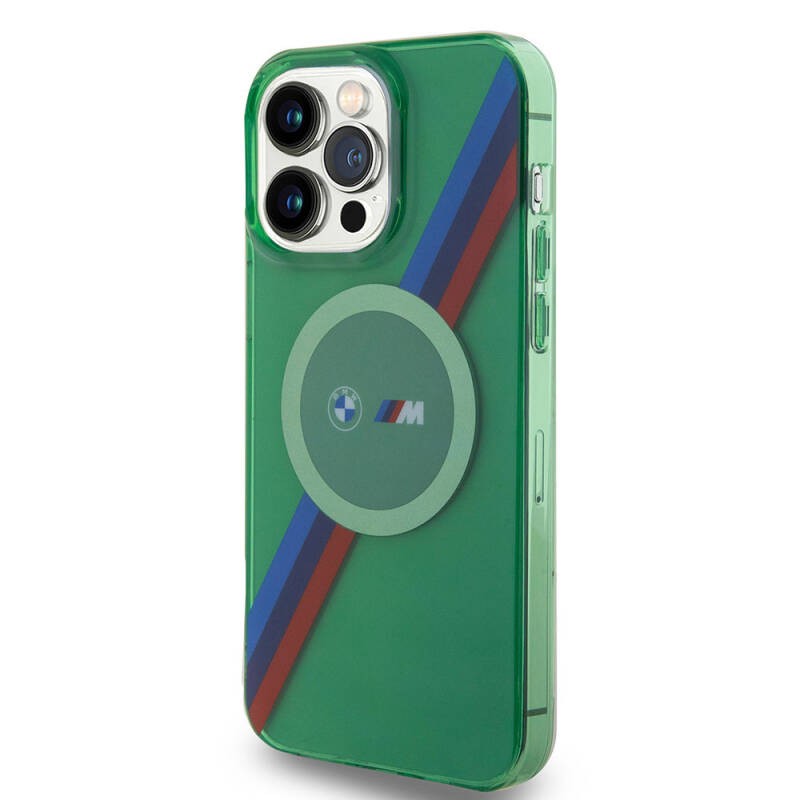 BMW HC MAGSAFE M TRICOLOR STRIPES GREEN iPhone 15 PRO MAX BMHMP15XHDTN