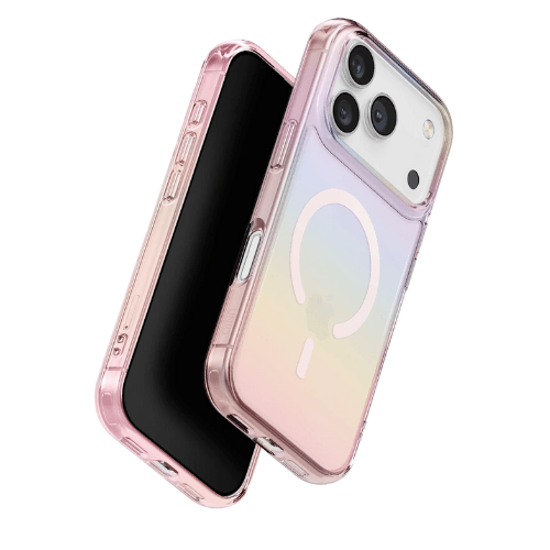 Uniq Apple iPhone 17 Pro Iridescia Magsafe Kapak - Pembe Rainbow