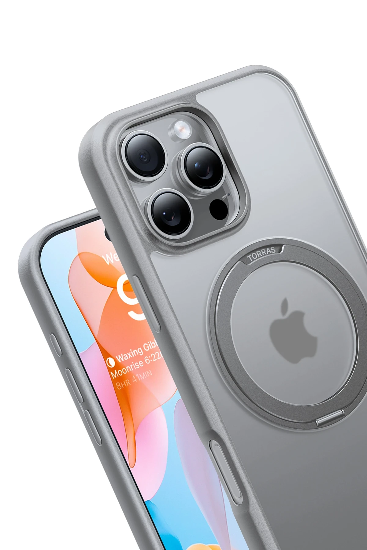 Torras Apple iPhone 16 Pro Max O Stand Pro Serisi Magsafe Kılıf - Titan Gri