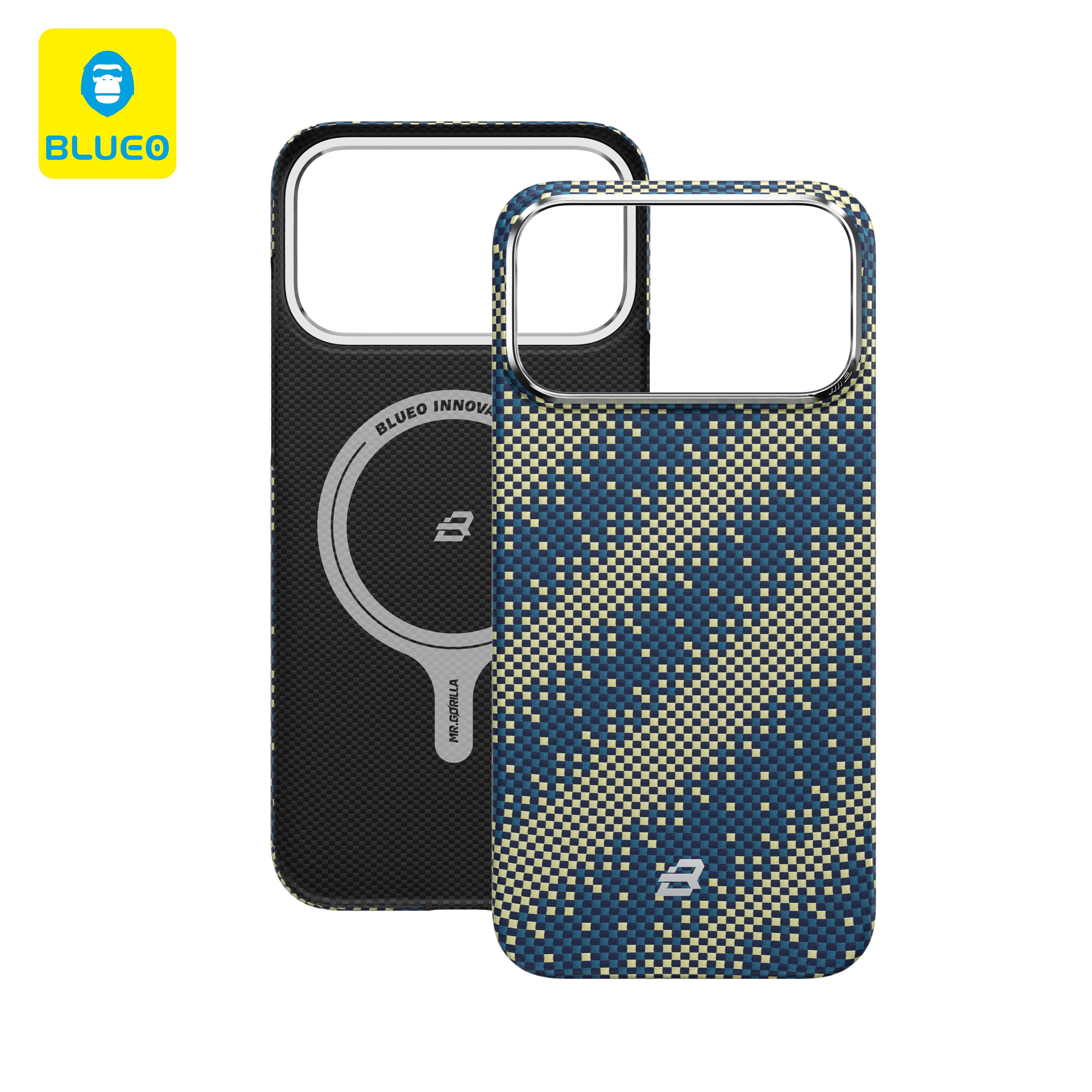 Blueo Gilded Tactile Wowen iPhone 17 Pro Max Uyumlu MagSafe Özellikli Galaxy Aramid Fiber Green