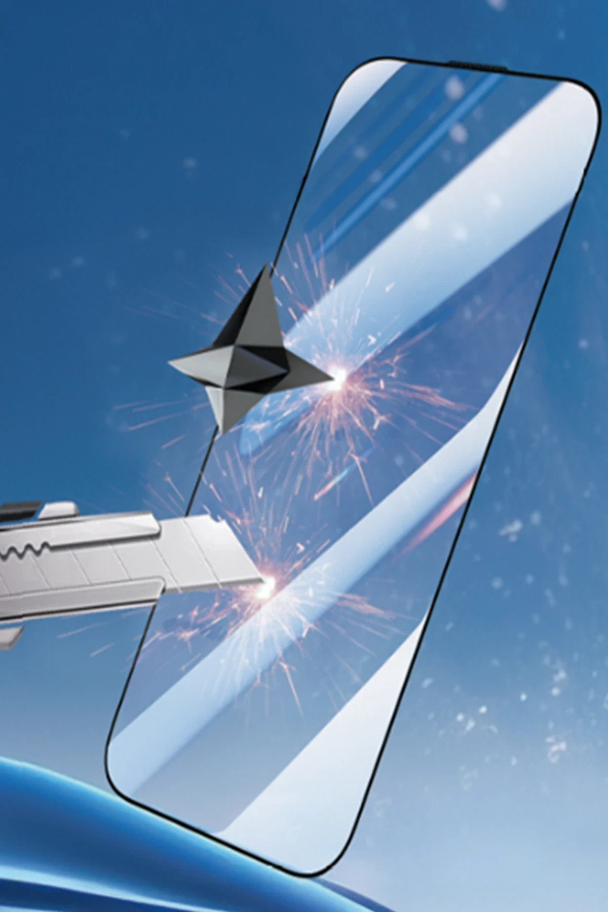 URR Apple iPhone 17 Pro Max Sapphire 3X HD Cam Ekran Koruyucu - Siyah