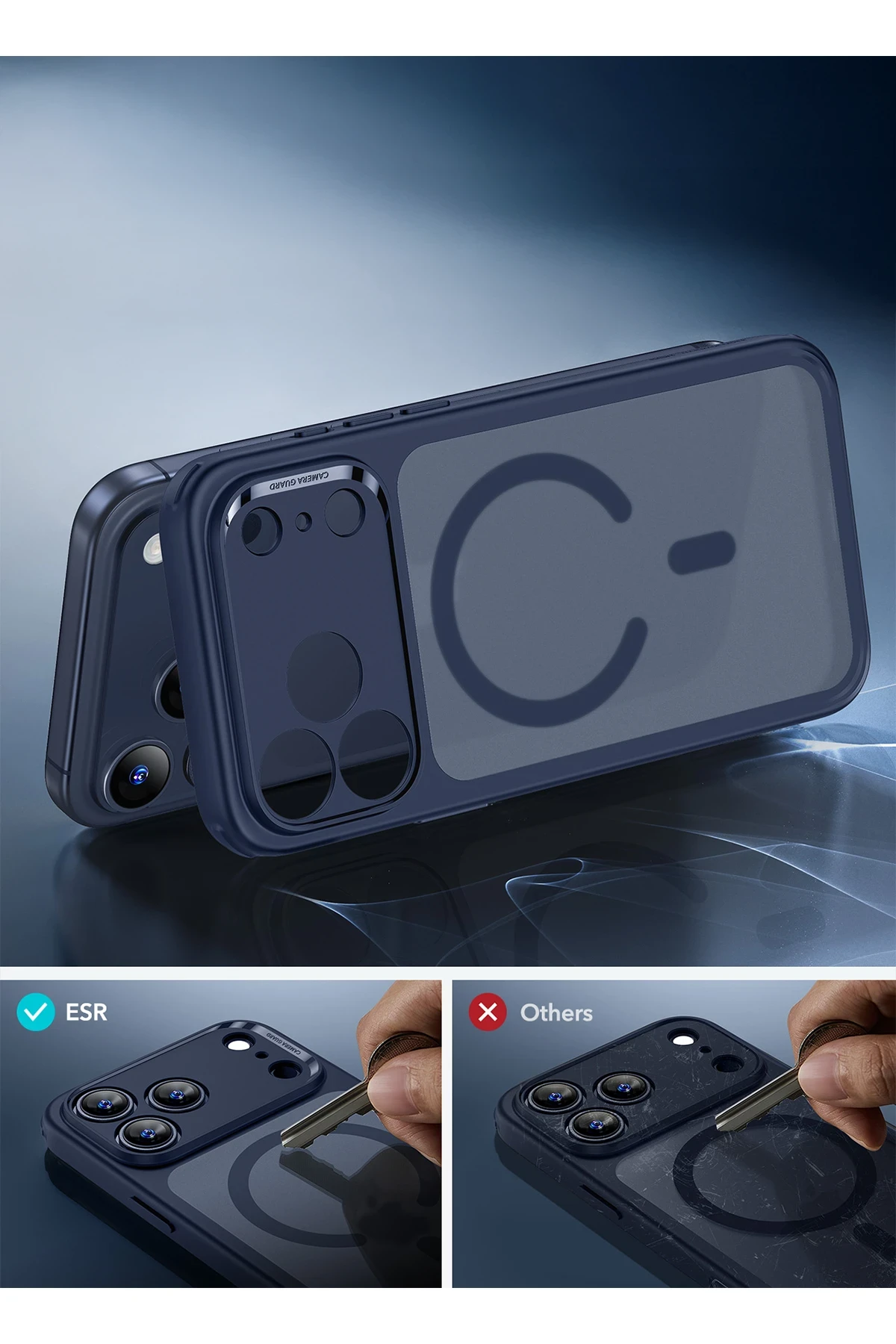 ESR Apple iPhone 17 Air Classic Hybrid Magsafe Kapak - Mavi
