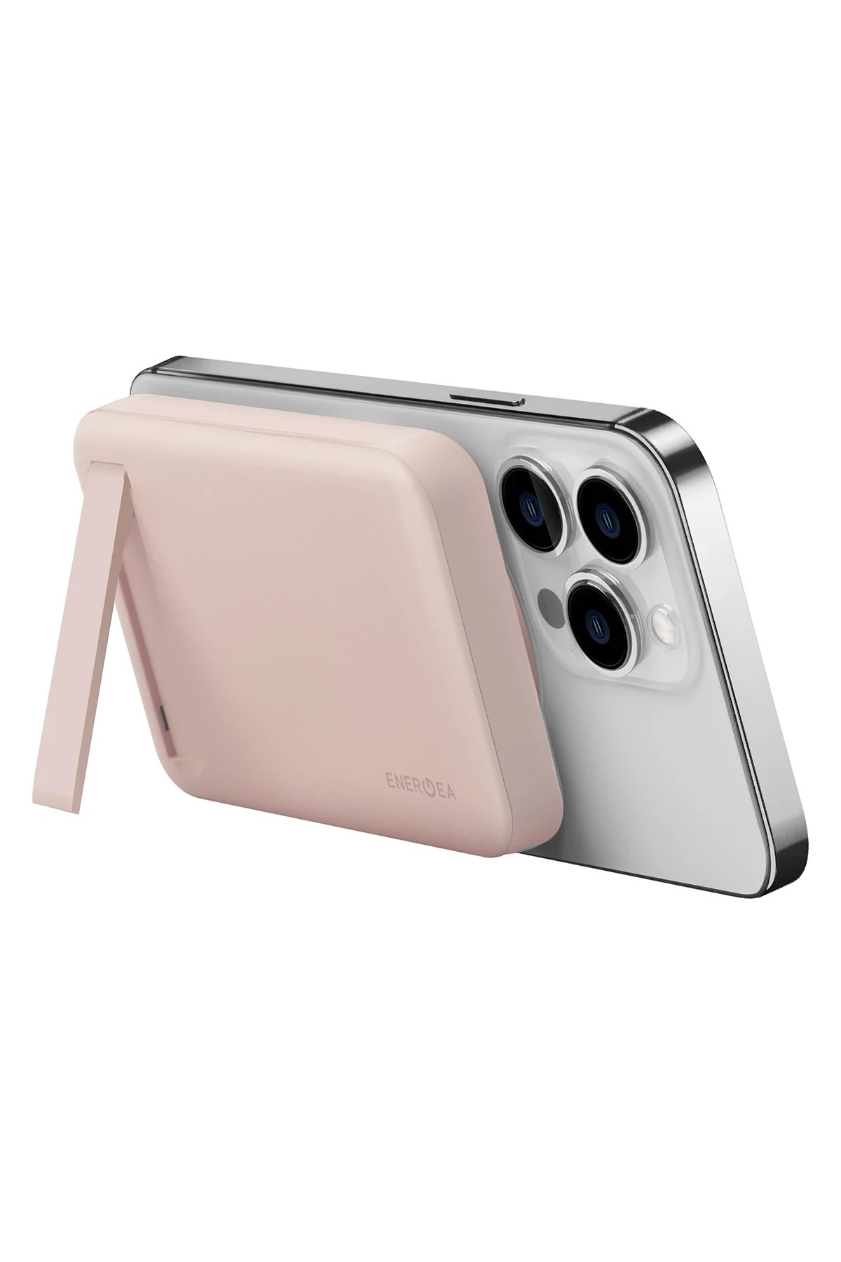 Energea MagPac Mini 10.000 mAh 20W Type-C Çıkışlı 15W Kablosuz Şarj Destekli Stant Özellikli Magsafe Powerbank - Pembe