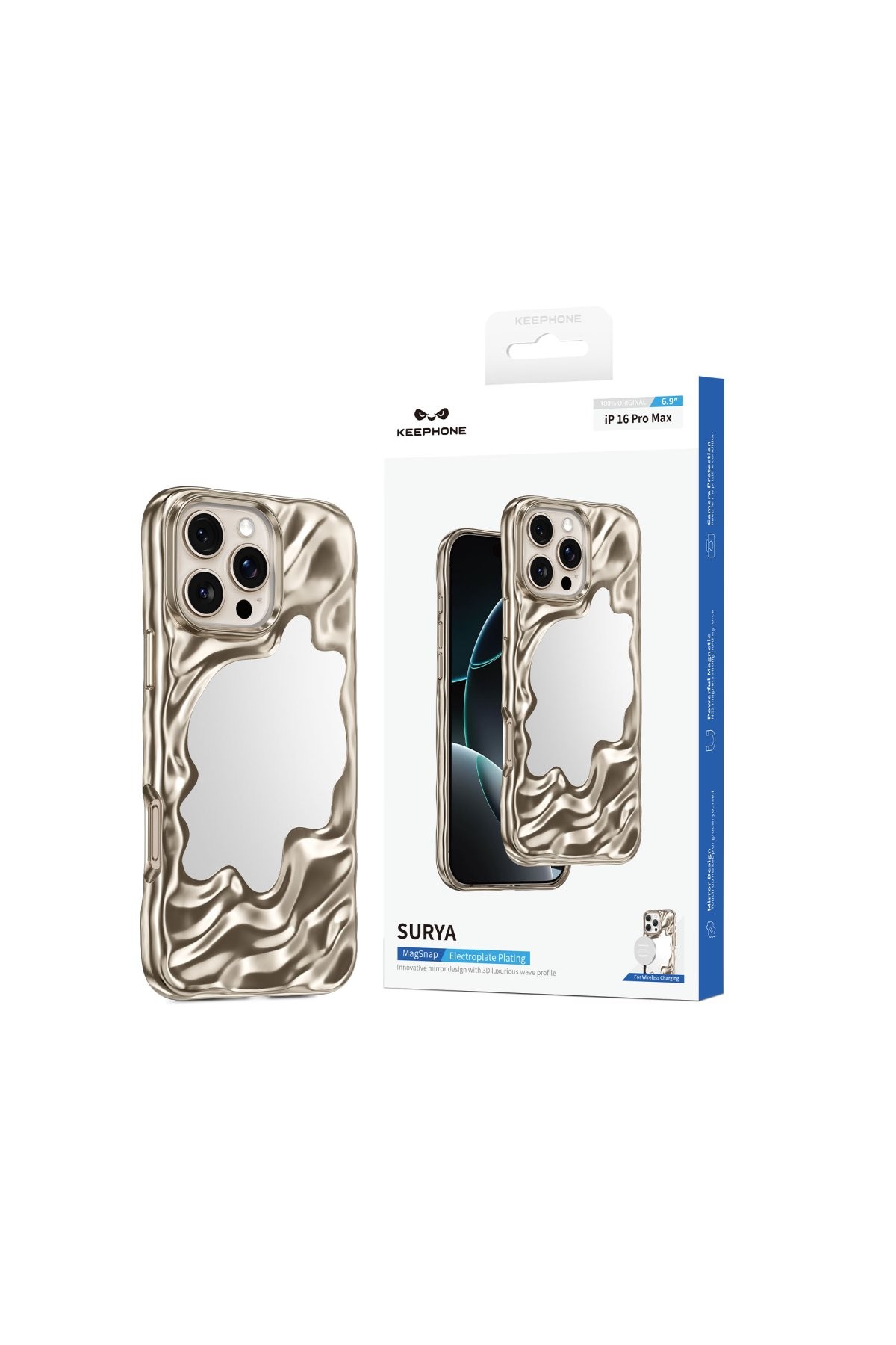 Keephone iPhone 16 Pro Surya Magsafe Kılıf - Gold