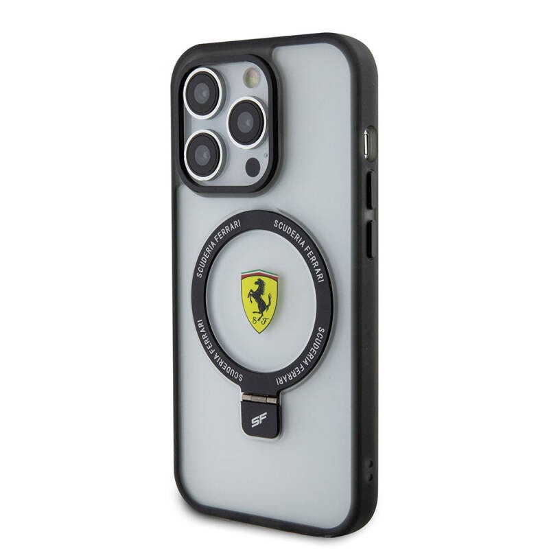 FERRARİ HC MAGSAFE RING STAND TRANSP. BLACK iPhone 15 PRO FEHMP15LUSCAH