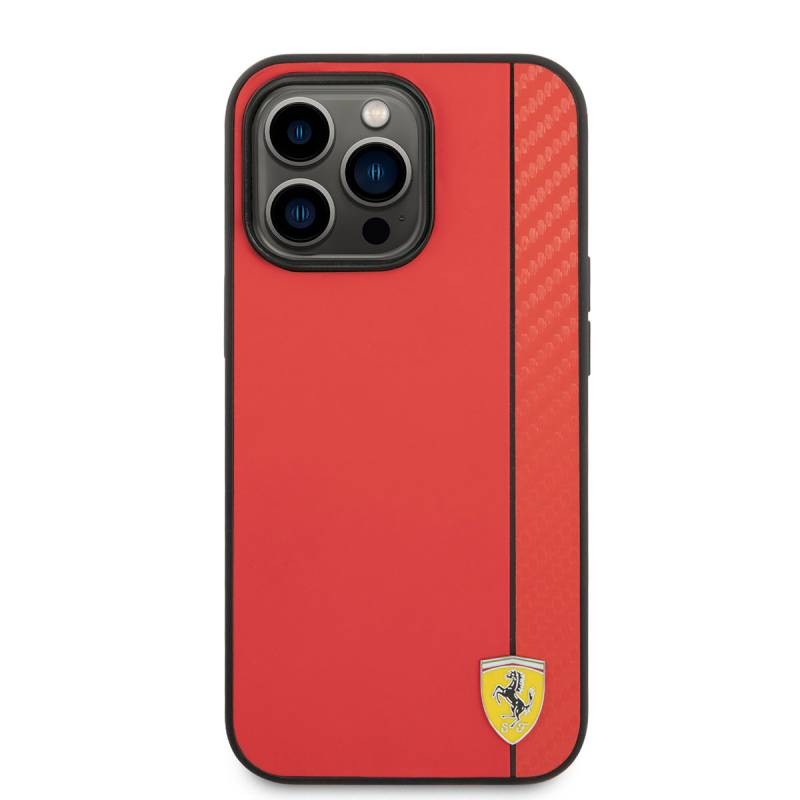 FERRARİ HC MAGSAFE PU CARBON RED iPhone 14 PRO MAX FEHMP14XAXRE