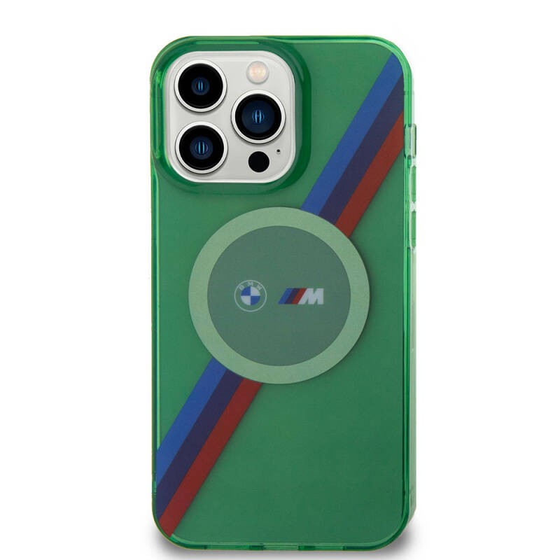 BMW HC MAGSAFE M TRICOLOR STRIPES GREEN iPhone 15 PRO MAX BMHMP15XHDTN