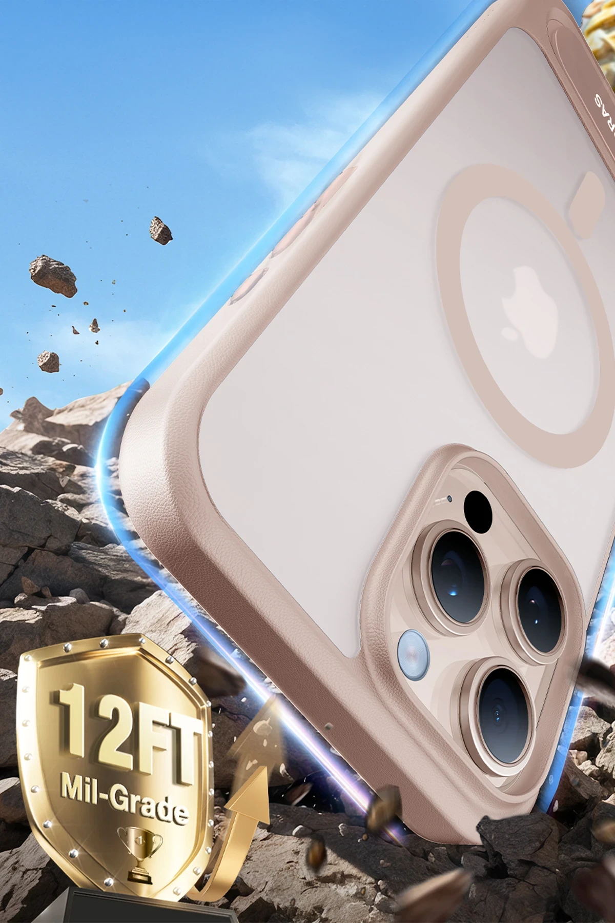 Torras Apple iPhone 16 Pro Max P Stand Serisi Magsafe Kılıf - Çöl Titanyum