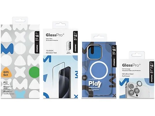 MOMAX MXAP23XLTGS IPHONE 15 PROMAX HAYALET BUNDLE SET(KILIF+EKRAN+LENS) TRANSPARENT