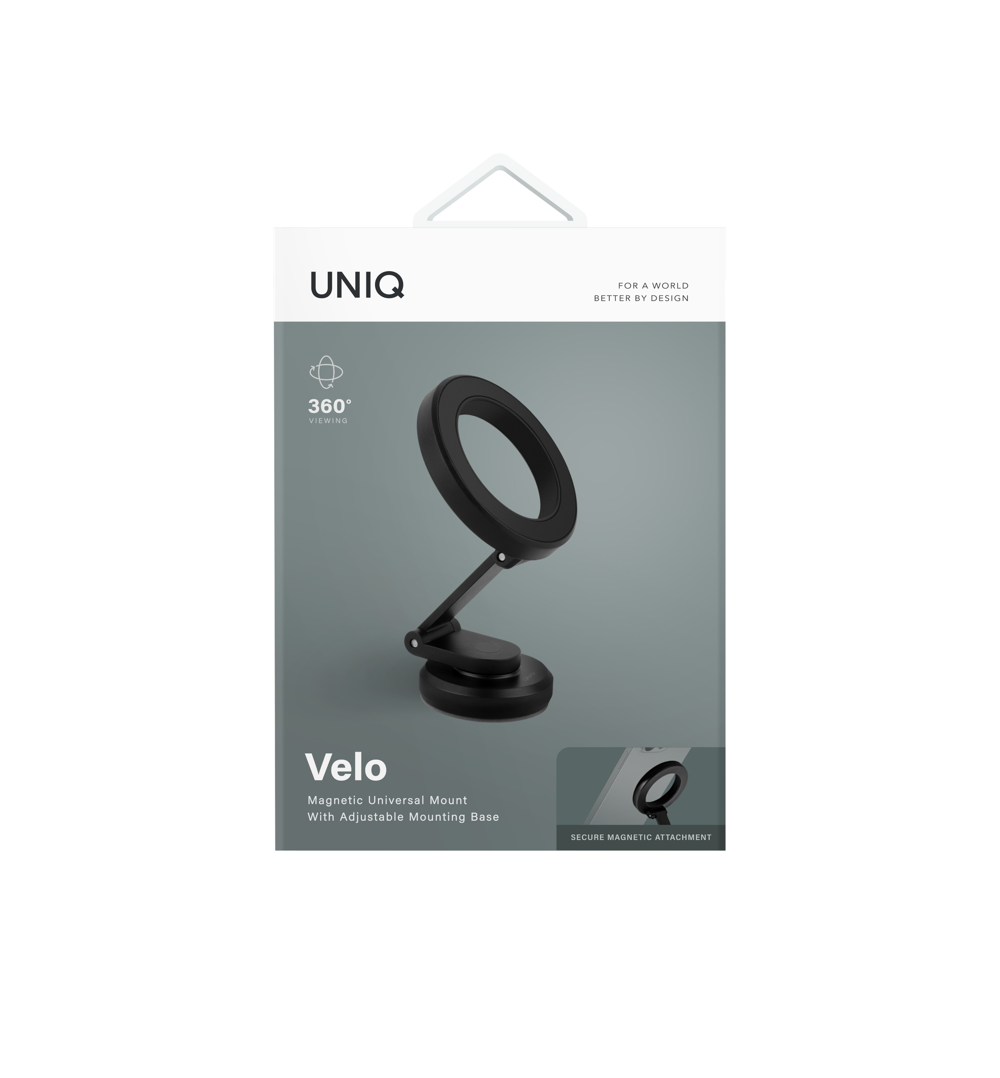 Uniq Velo 360 Dönen Universal Manyetik Telefon Tutucu - Siyah