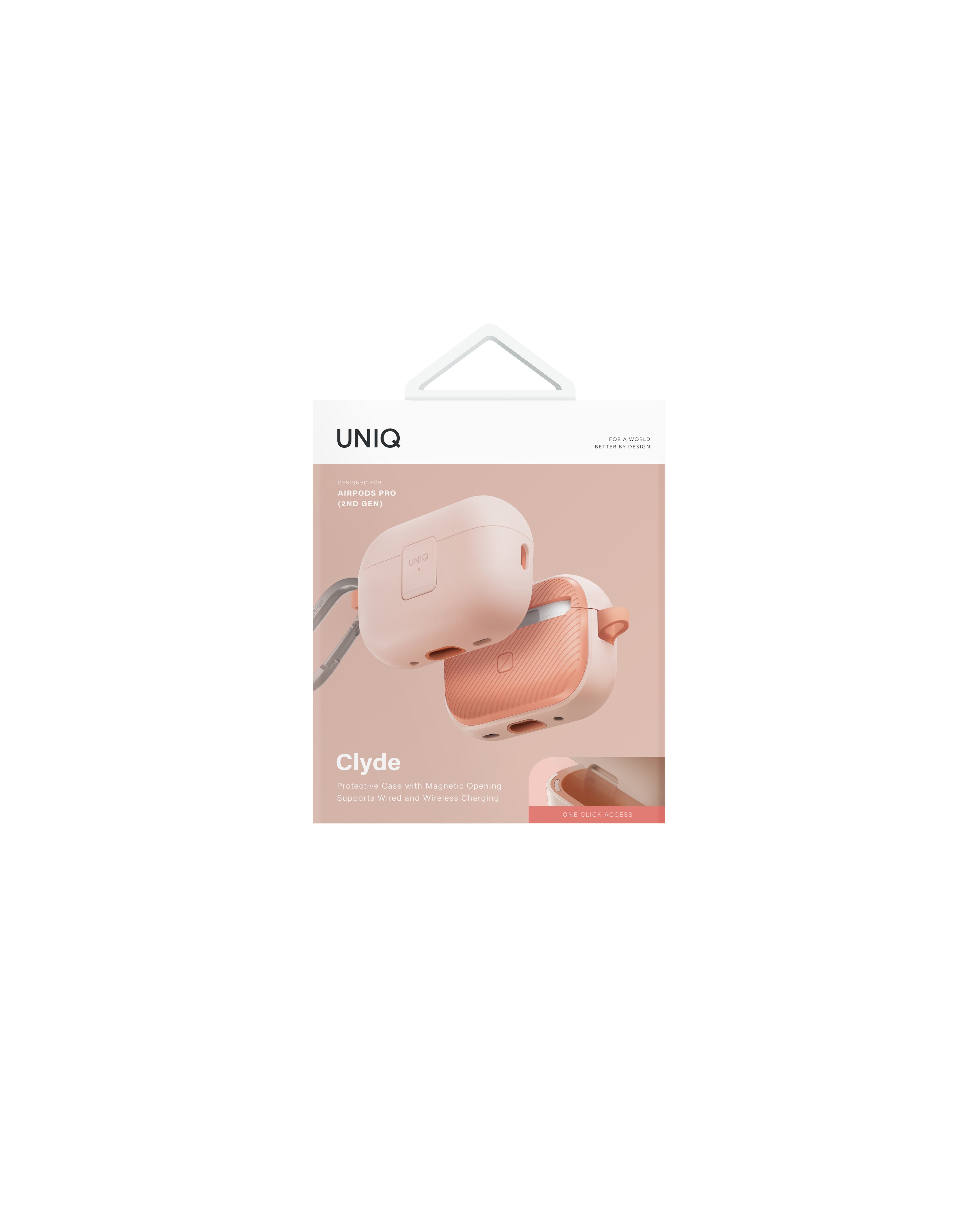 Uniq Airpods Pro 2 (2.nesil) Clyde Kilitli Kılıf - Pembe