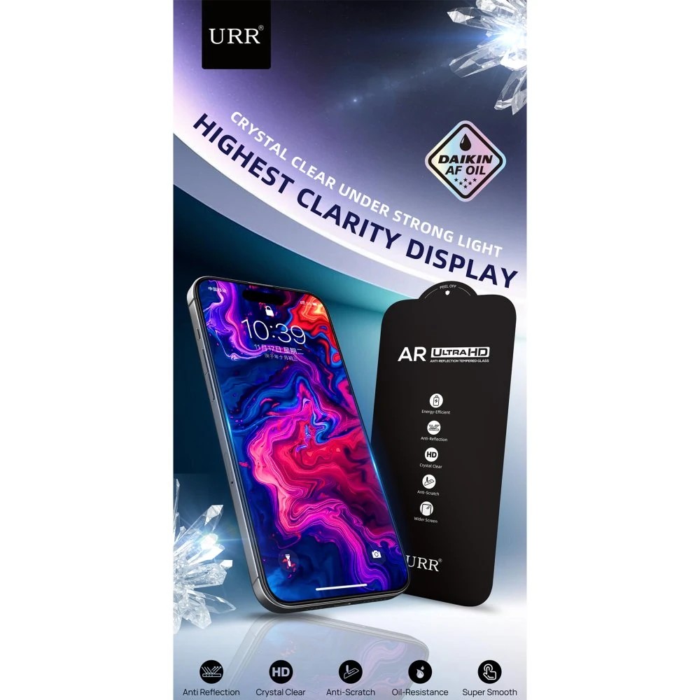 URR Apple iPhone 17 Pro 3D Anti Reflection AR Ultra HD Cam Ekran Koruyucu - Şeffaf