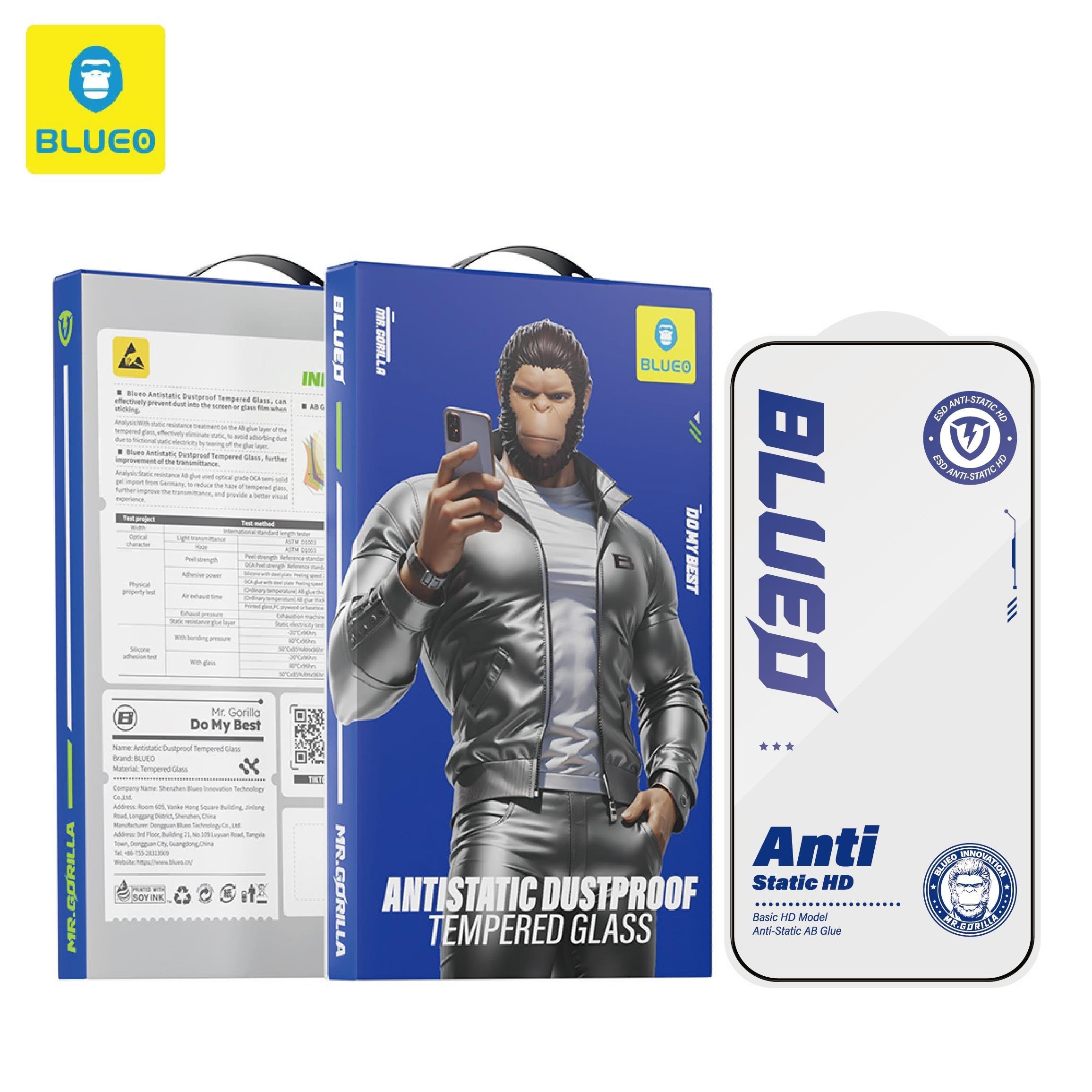 Blueo Anti Static HD iPhone 17/17 Pro Uyumlu Toz Çizilme Parmak izi Önleyici Cam Ekran Koruyucu