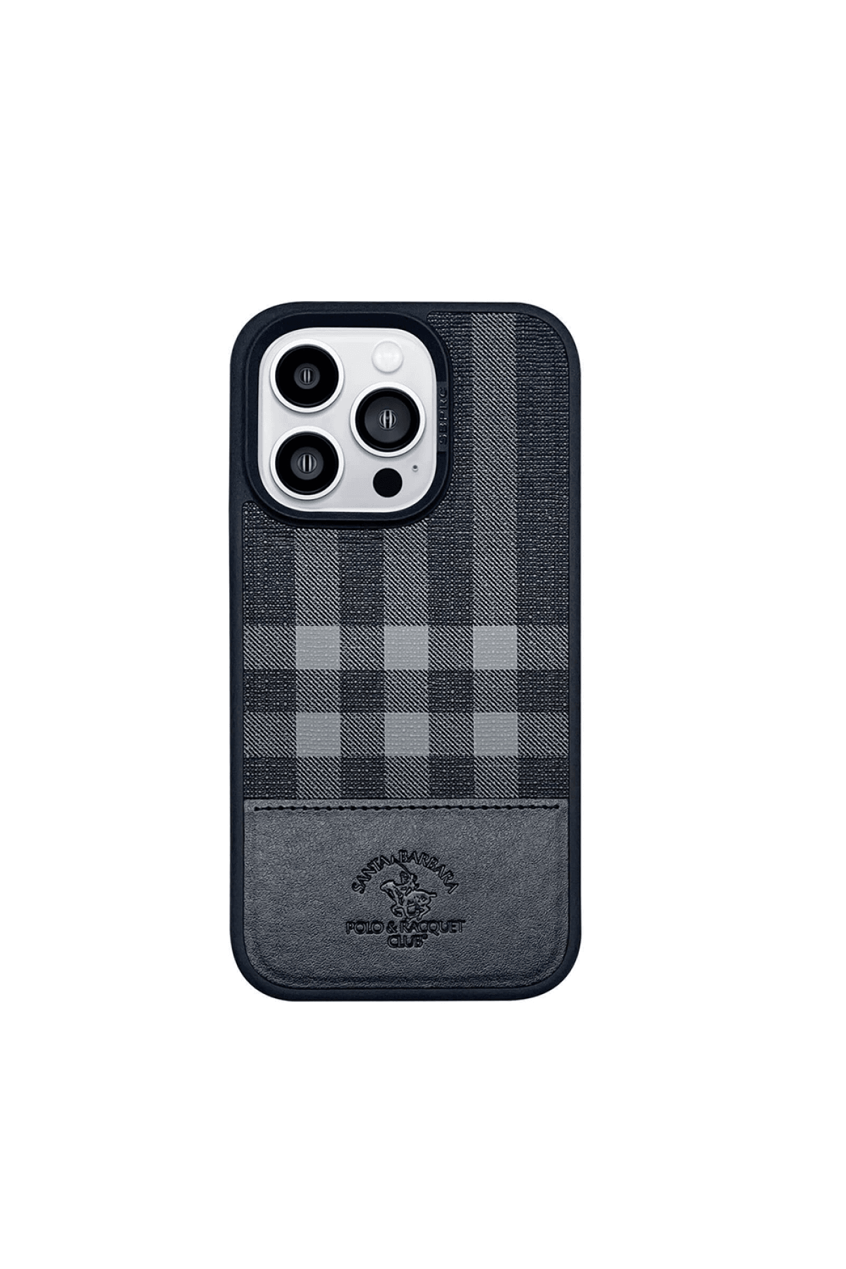Apple iPhone 14 Pro Max CYRIL Serisi Kumaş İşlemeli Kılıf-Siyah