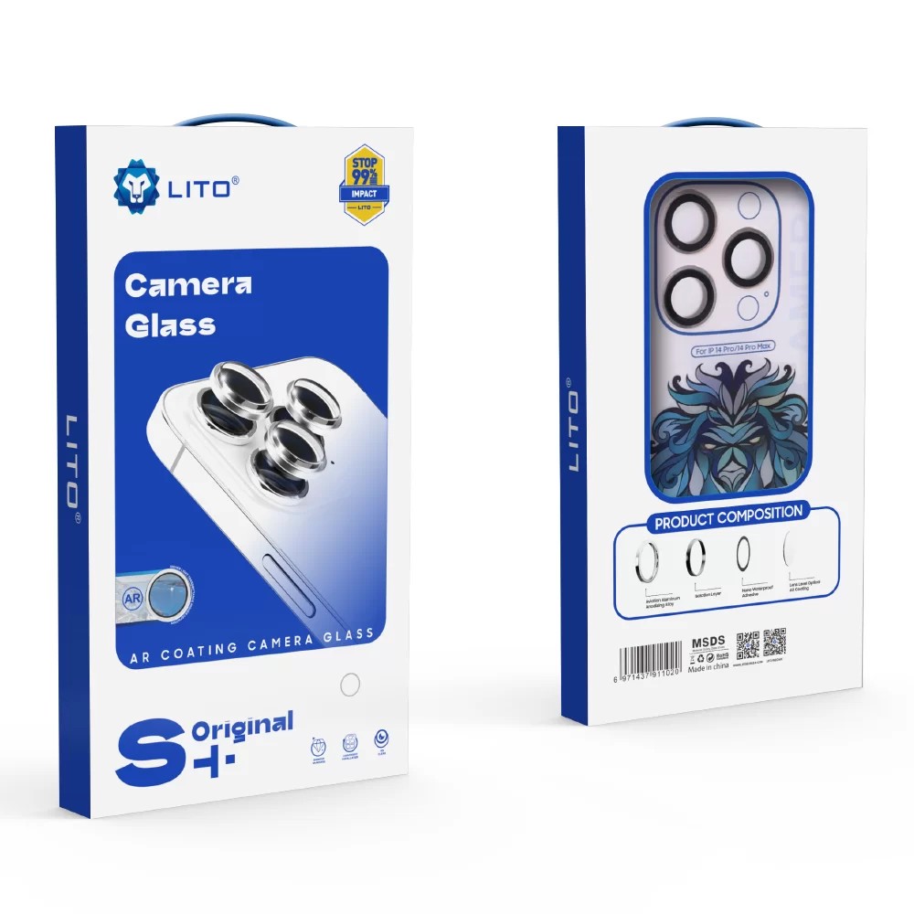 Lito Anti-Reflective iPhone 15 Pro/15 Pro Max Kamera Lens Koruyucu Natural Titanium