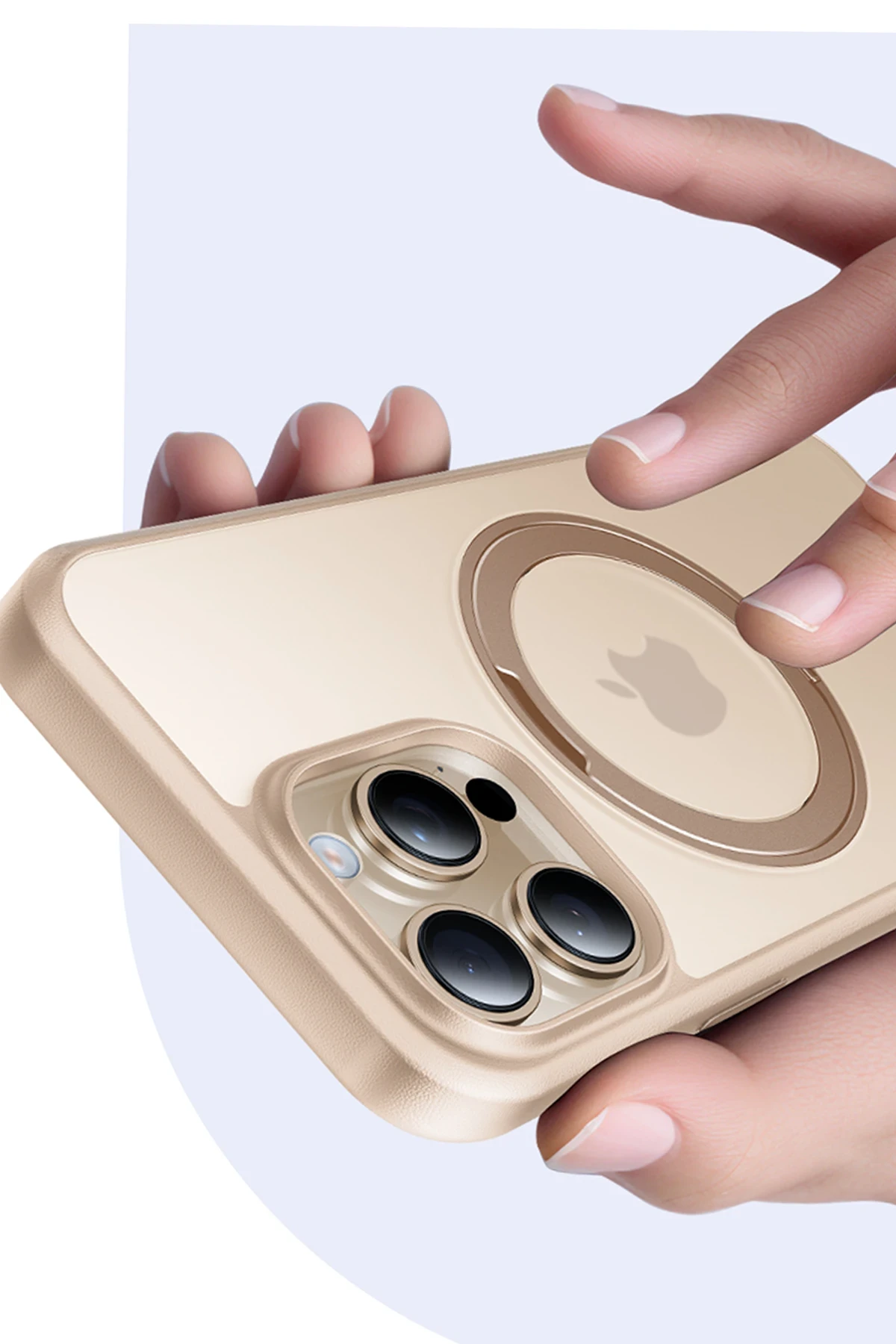 Torras Apple iPhone 16 Pro Max O Stand Pro Serisi Magsafe Kılıf - Çöl Titanyum