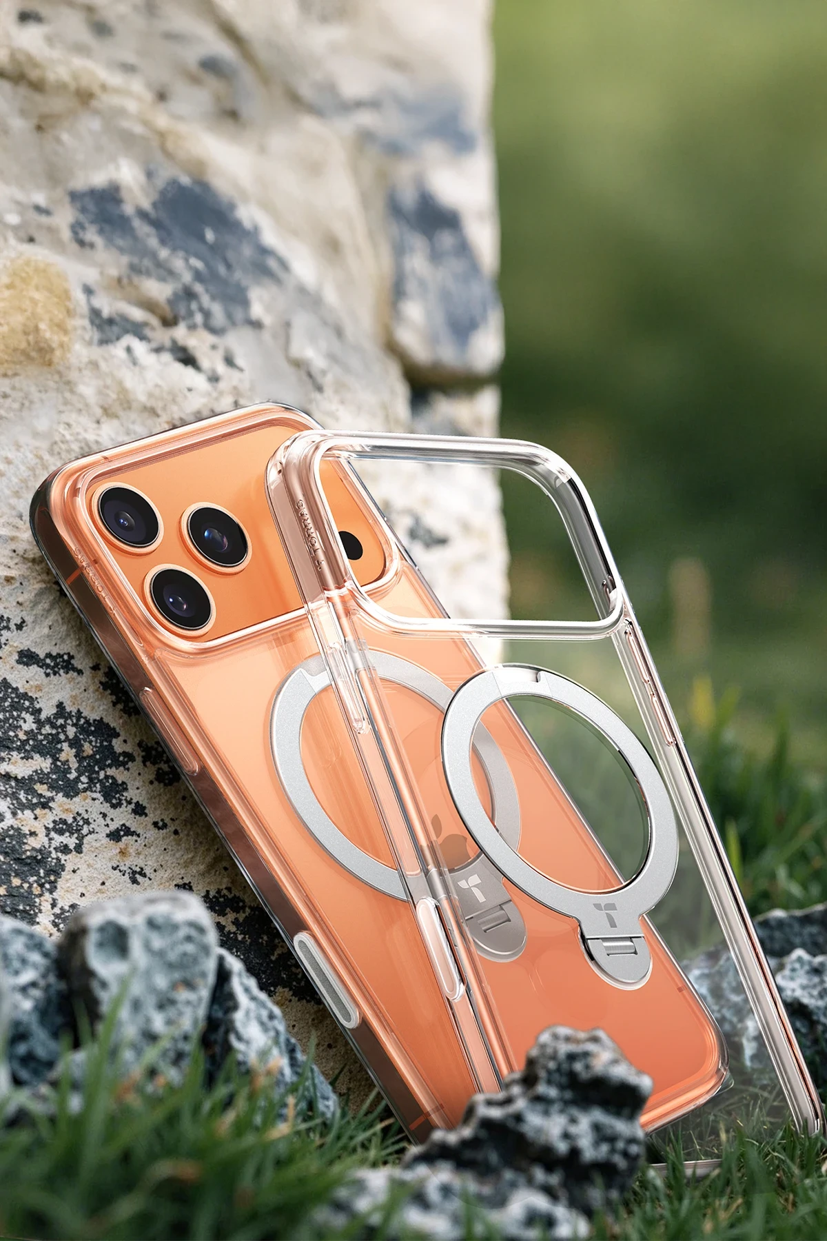 Torras Apple iPhone 17 Air O Stand Spin Serisi Magsafe Kılıf - Şeffaf
