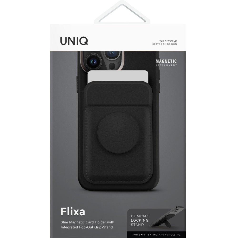 Uniq Lyden Evo Manyetik Kartlıklı Standlı Holder - Siyah