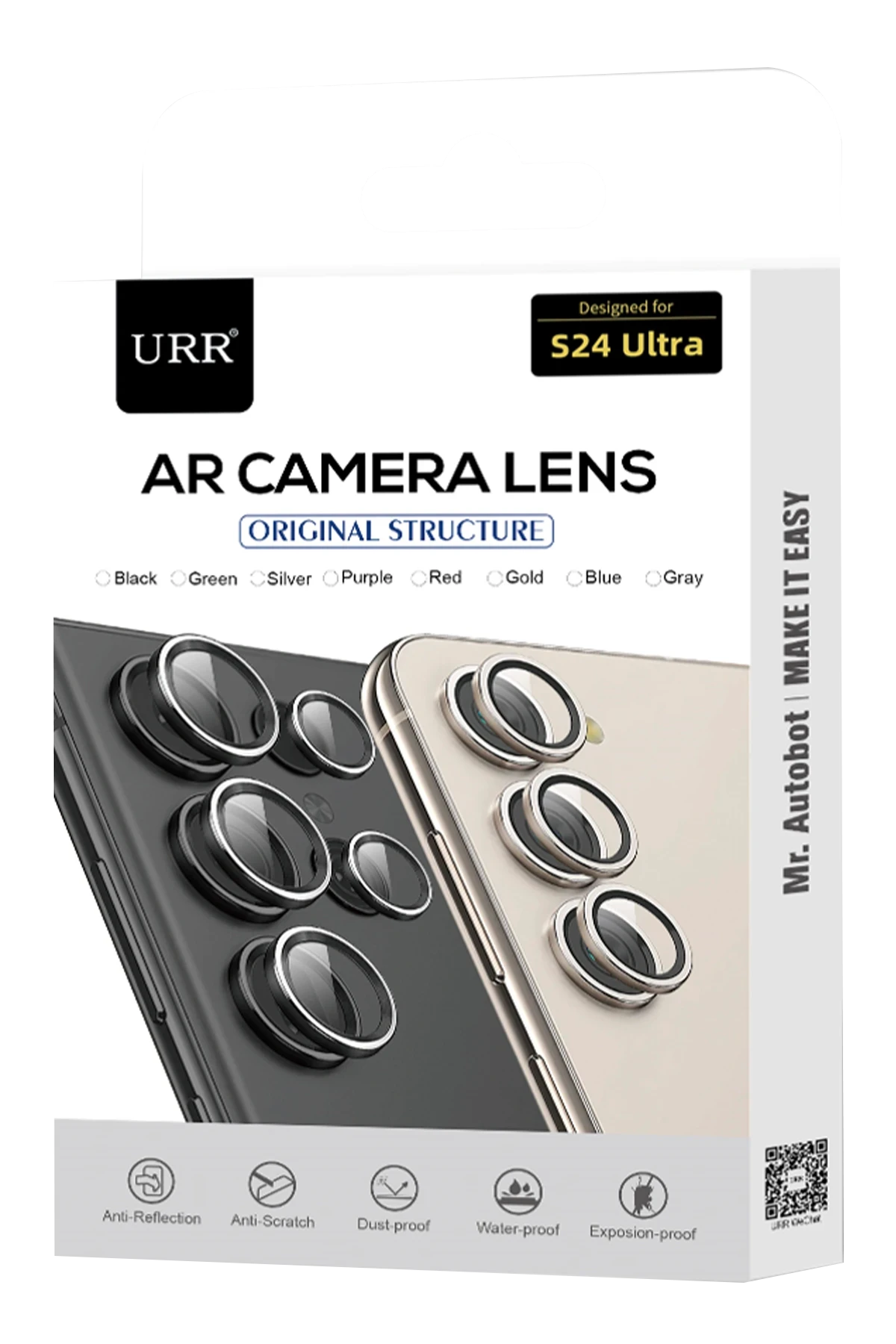 URR Samsung Galaxy S25 Ultra AR Kamera Lens Koruyucu - Açık Mavi