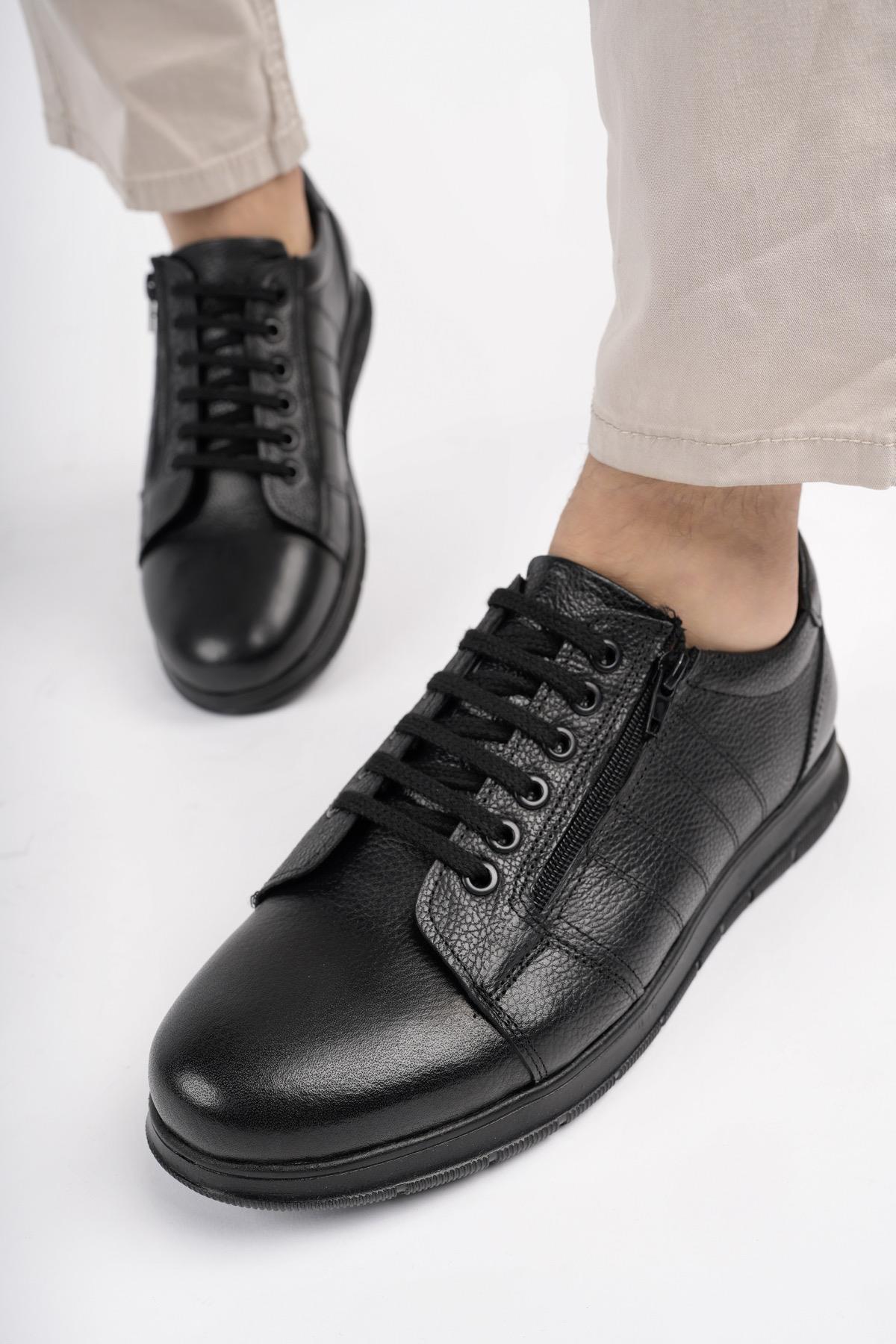 Muggo Pedri Garantili Erkek Günlük Klasik Hakiki Deri Casual Rahat Ortopedik Kışlık Ayakkabı