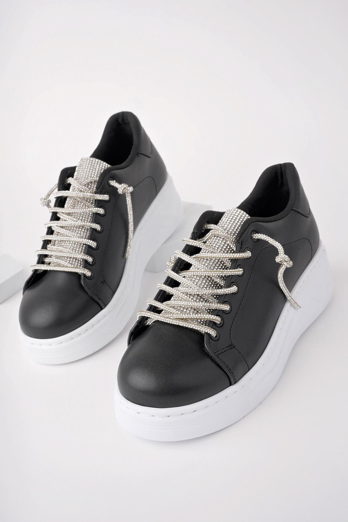 Muggo Reina Kadın Garantili Günlük Yürüyüş Rahat ve Tarz Kalın Taban Bağcıklı Sneaker Spor Ayakkabı