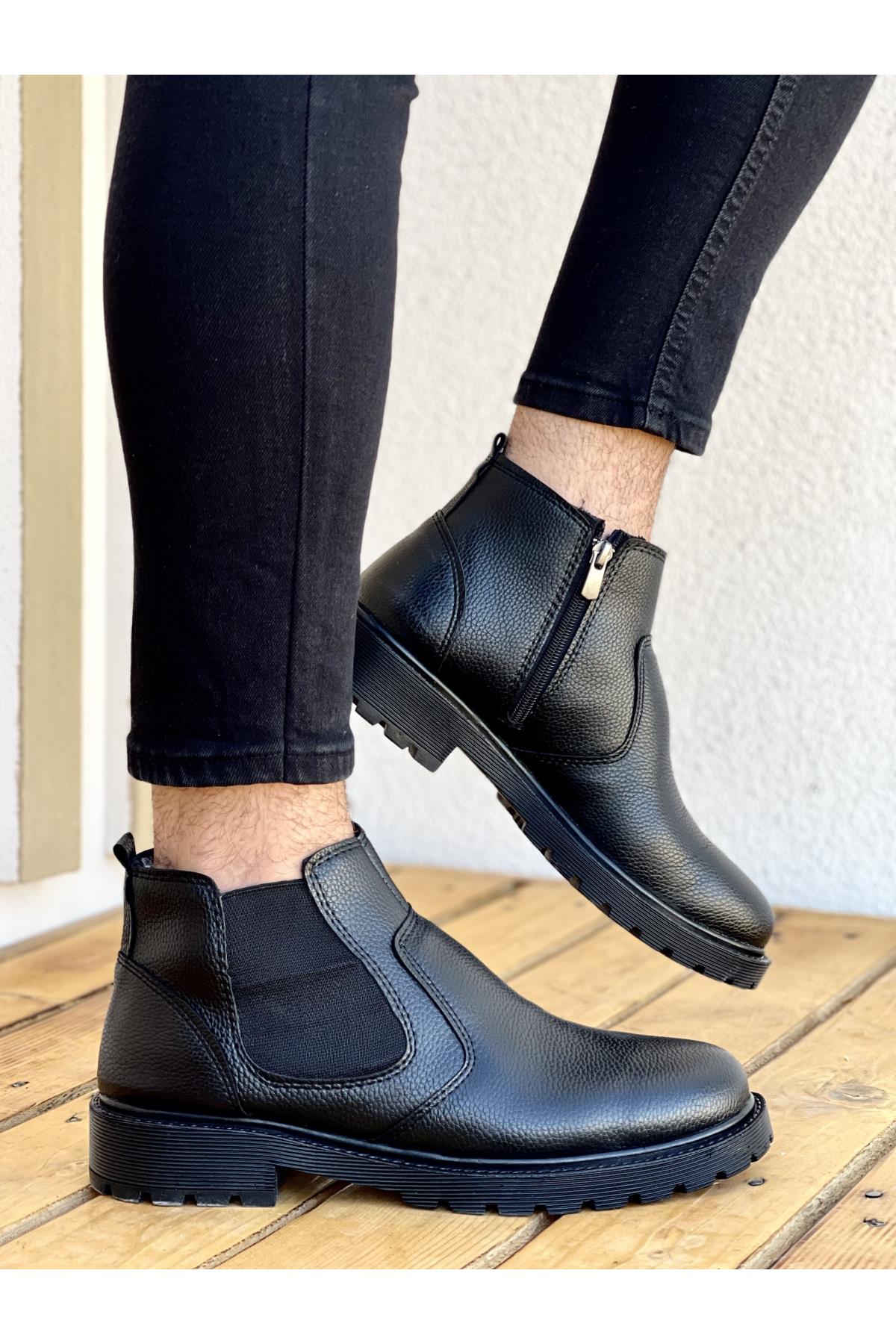 Muggo M104 Su&soğuk  Geçirmez Kürklü Garantili Sağlam  Kışlık Fermuarlı Kauçuk Taban Bot