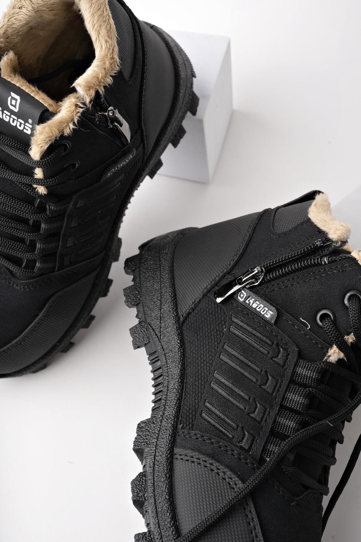 Muggo JOHANNA Garantili Bağcıklı İçi Kürklü Fermuarlı Unisex Outdoor Kışlık Bot