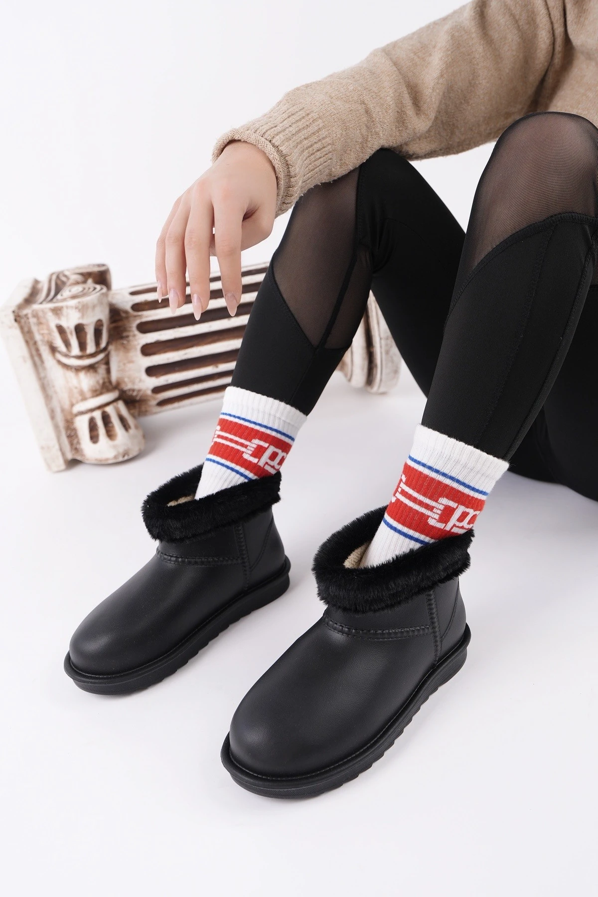 Muggo FROSTY Kadın Kürklü Yağmur Ve Kar Botu