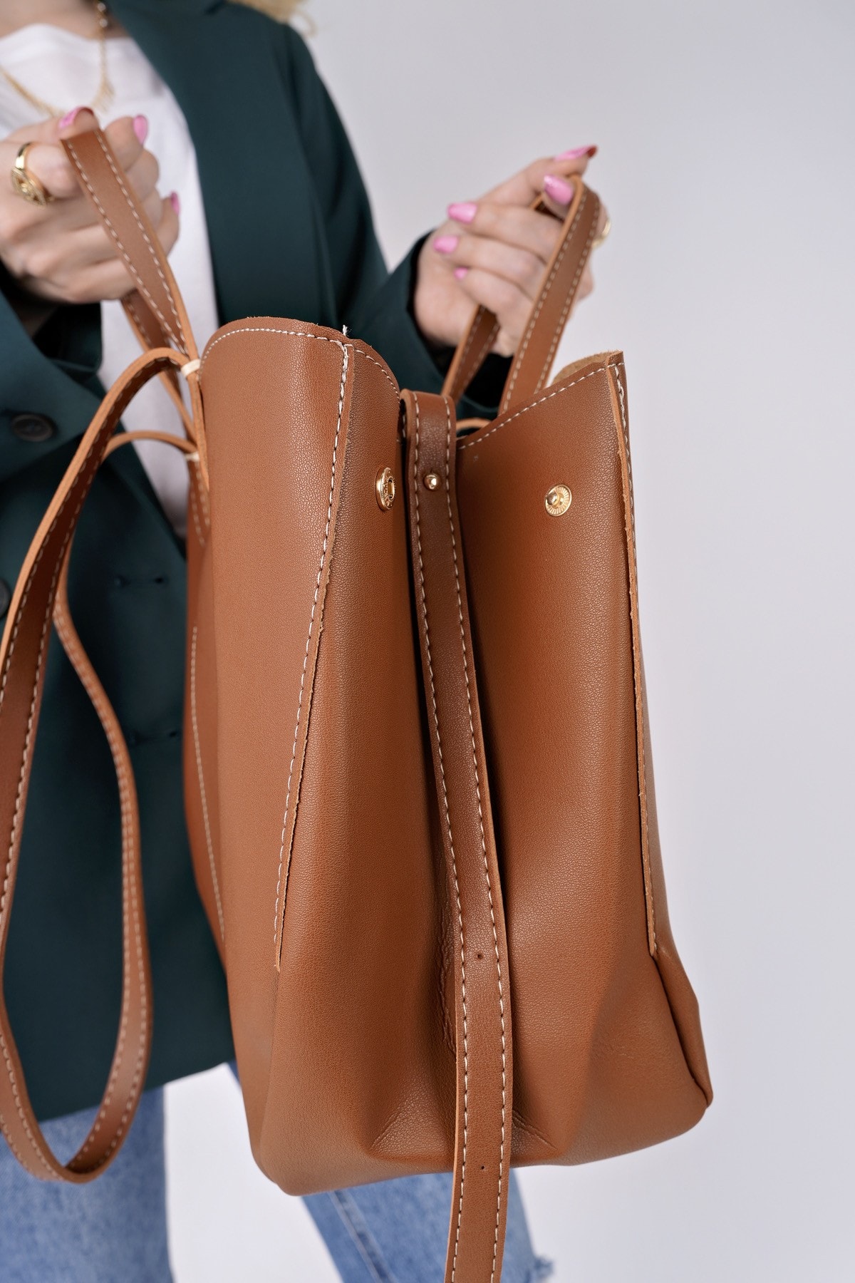 Muggo FARME Kadın Cüzdanlı El ve Omuz Çantası