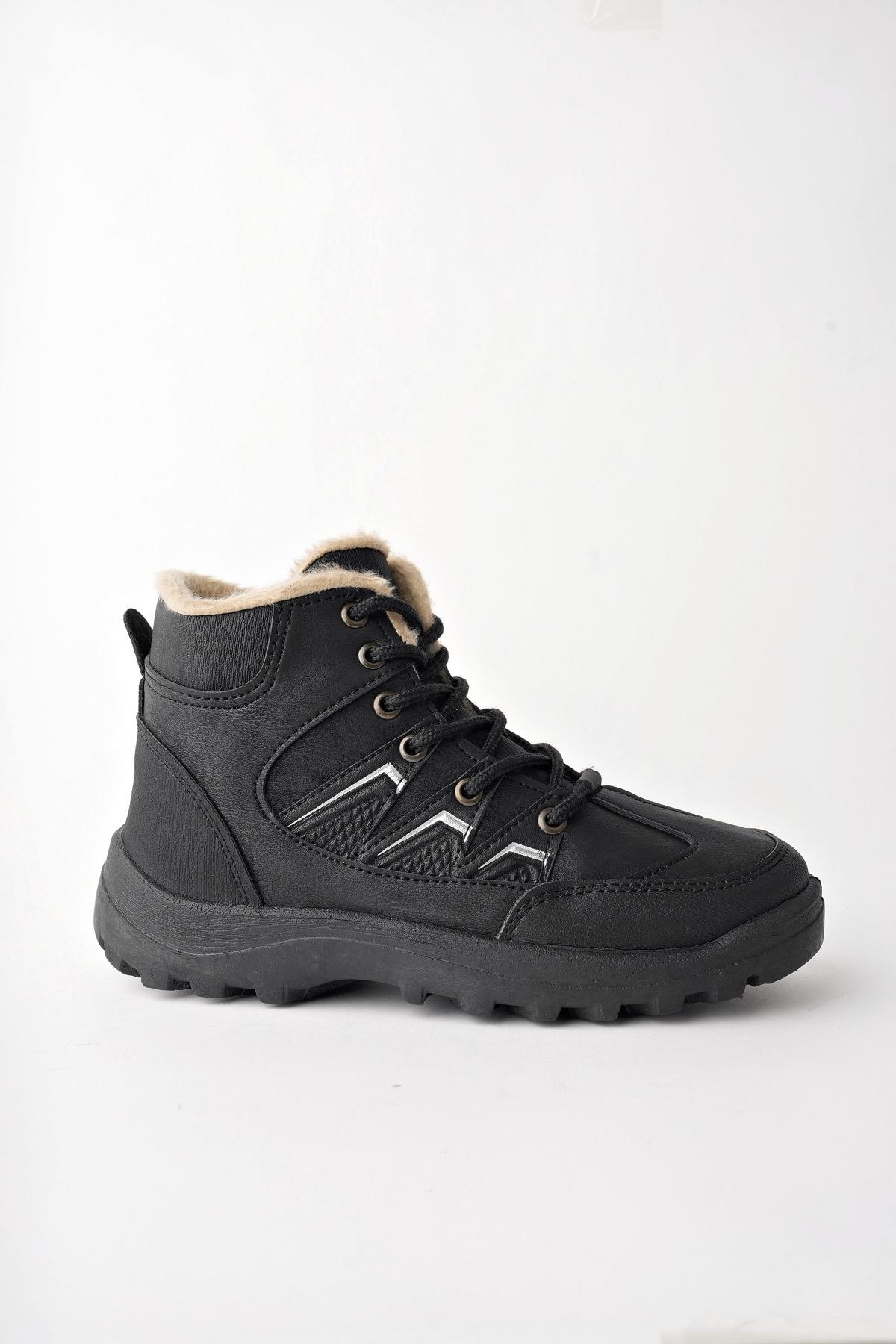 Muggo Toni Garantili Bağcıklı İçi Kürklü Fermuarlı Unisex Outdoor Kışlık Bot