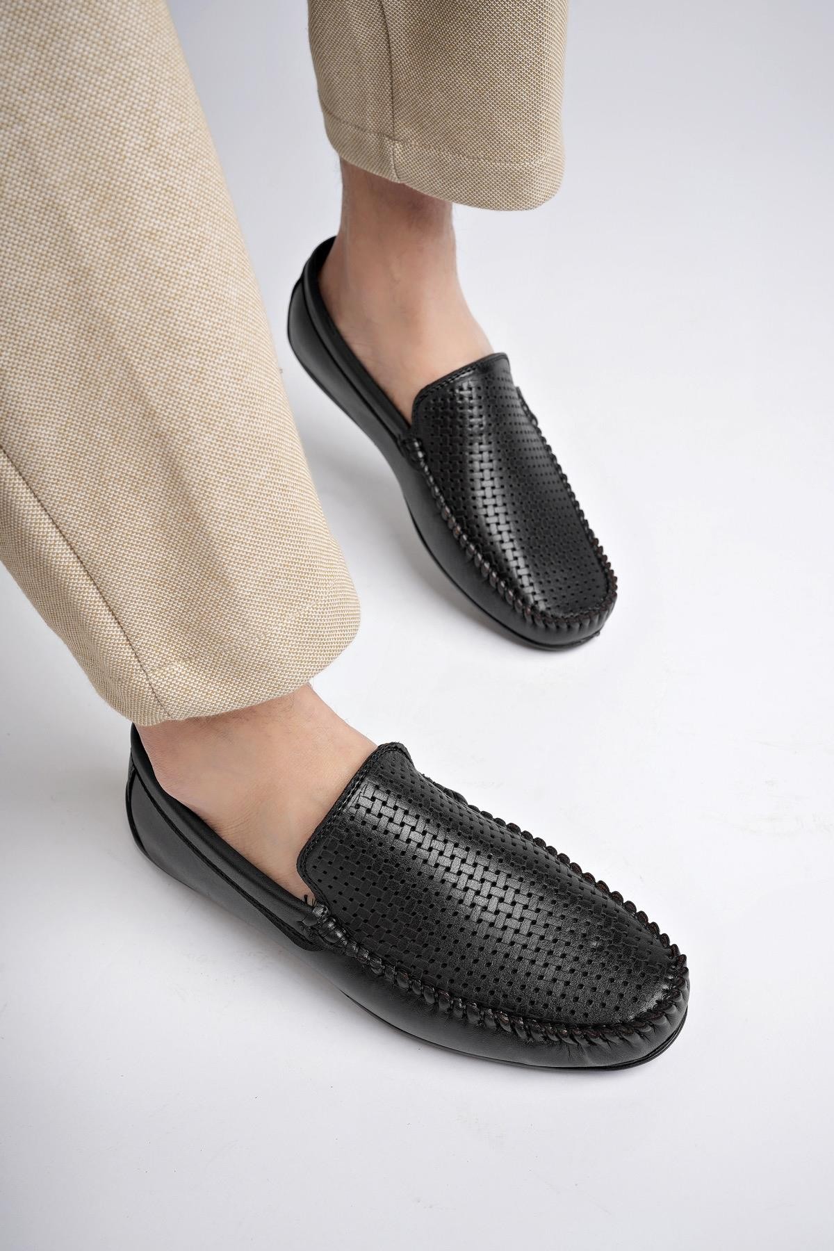 Muggo MB1113 Garantili Erkek Günlük Klasik Casual Rahat Ortopedik Esnek Yazlık Ayakkabı - SİYAH
