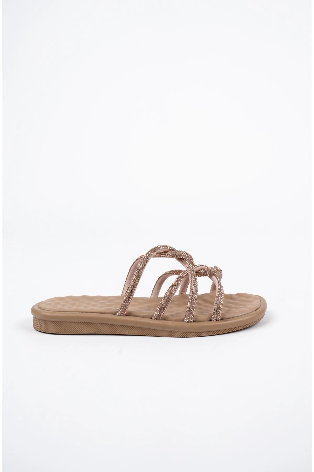 Muggo Bella Kadın Garantili Günlük Ortopedik Taşlı Şık Tarz ve Rahat Terlik