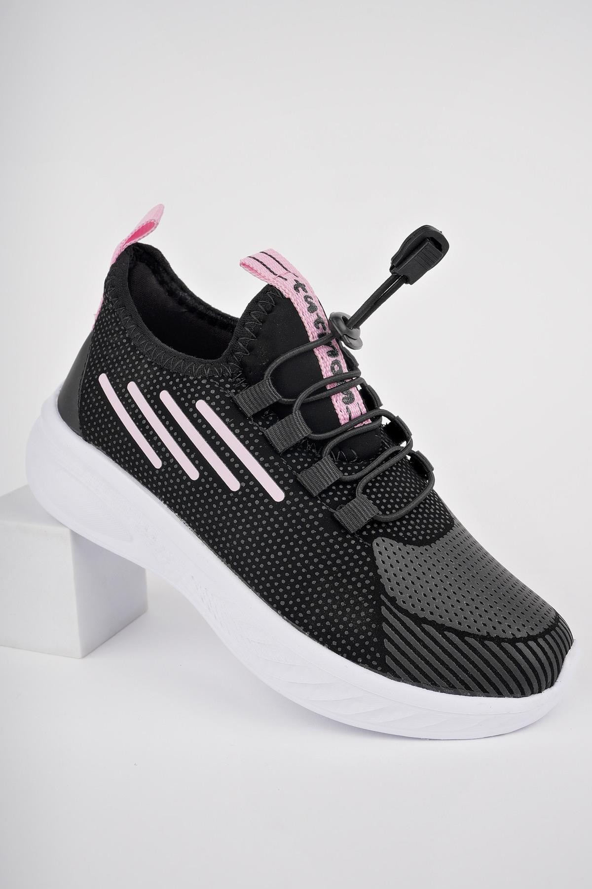 Muggo LUPİN Garantili Günlük Unisex Çocuk Bağcıklı Rahat Sneaker Spor Ayakkabı - PUDRA