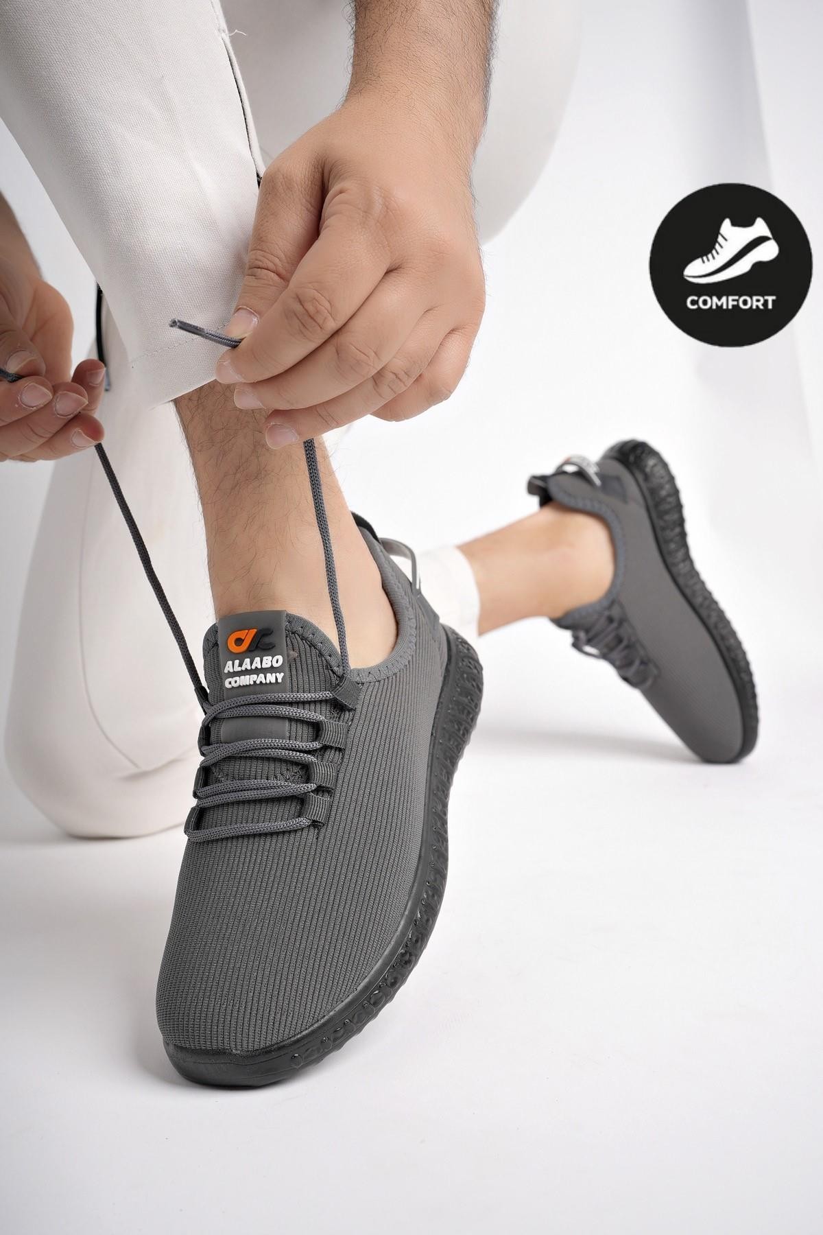 Muggo YUKON Unisex Ortopedik Günlük Garantili Yürüyüş Koşu Sneaker Spor Ayakkabı - FÜME