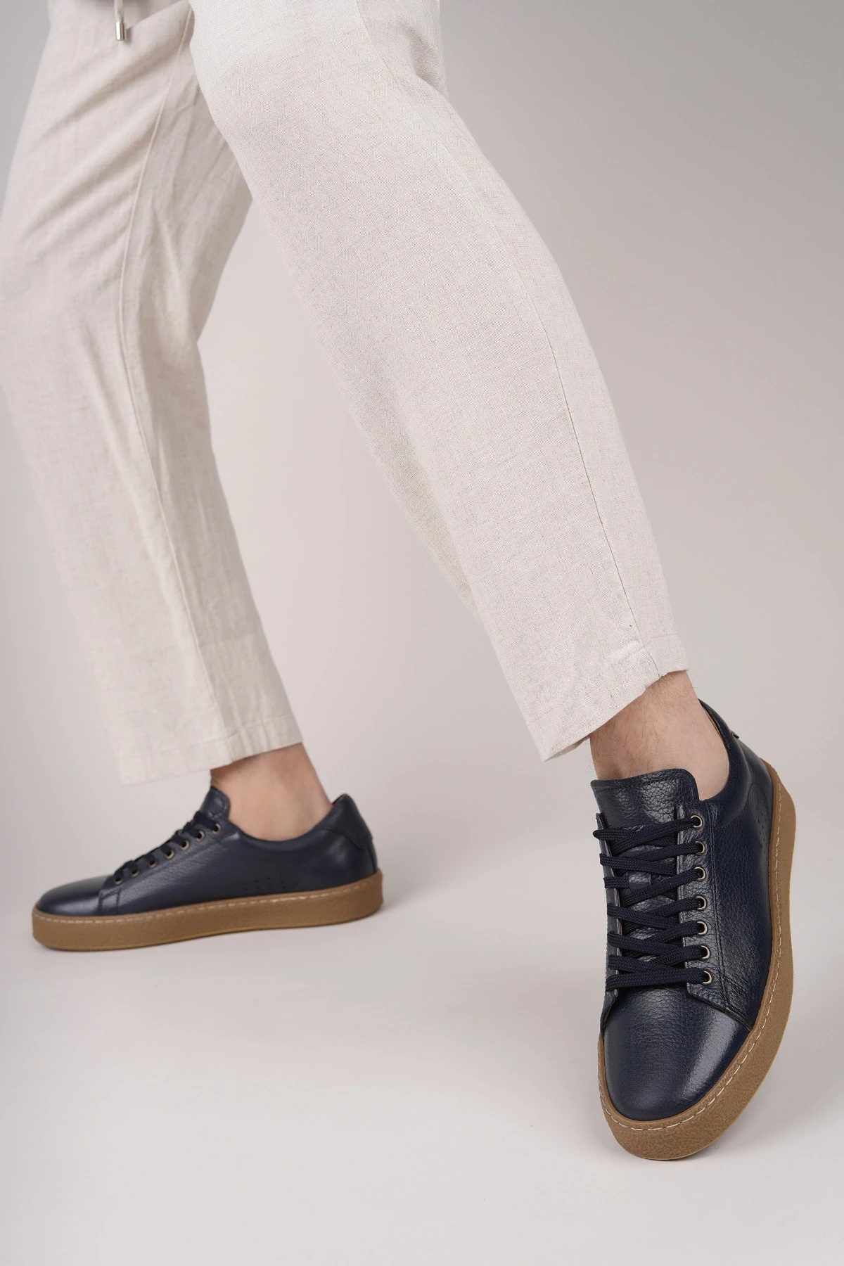 Muggo CRAW Kalın Taban Bağcıklı Hakiki Deri Erkek Günlük Casual Sneaker