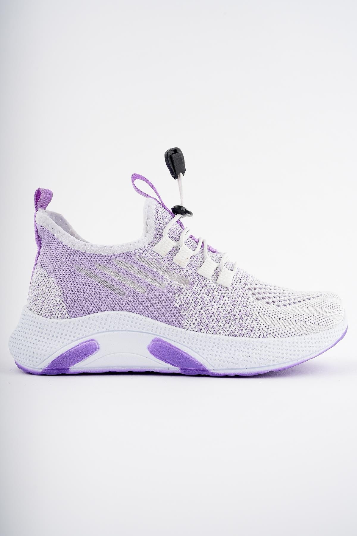 Muggo JETSON Günlük Unisex Çocuk Garantili Bağcıklı Rahat Sneaker Spor Ayakkabı - MOR
