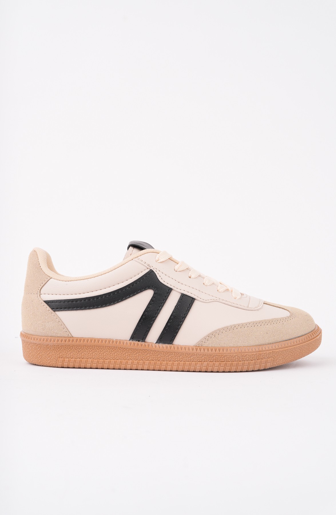 Muggo GARCİA Garantili Unisex Ortopedik Günlük Bağcıklı Yürüyüş Koşu Sneaker Spor Ayakkabı - BEJ