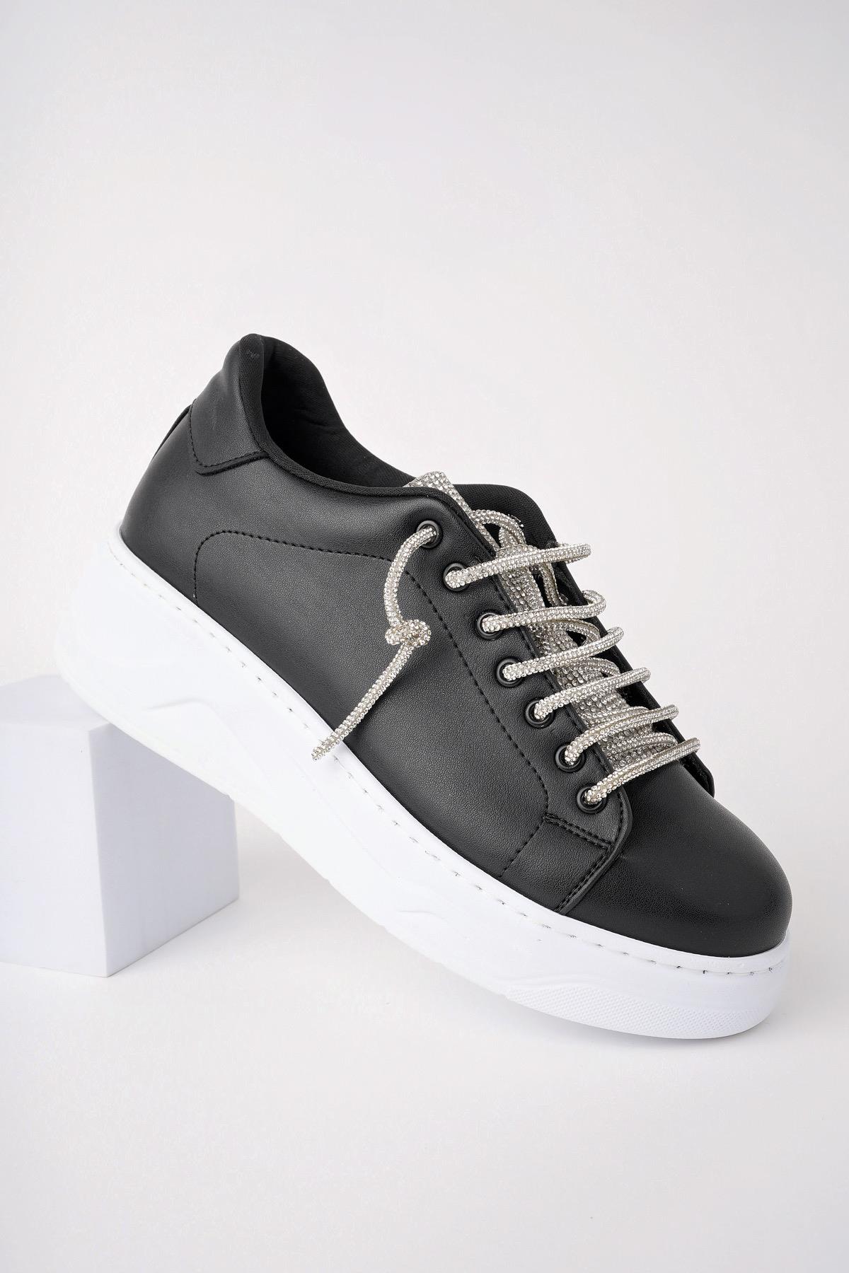 Muggo Reina Kadın Garantili Günlük Yürüyüş Rahat ve Tarz Kalın Taban Bağcıklı Sneaker Spor Ayakkabı