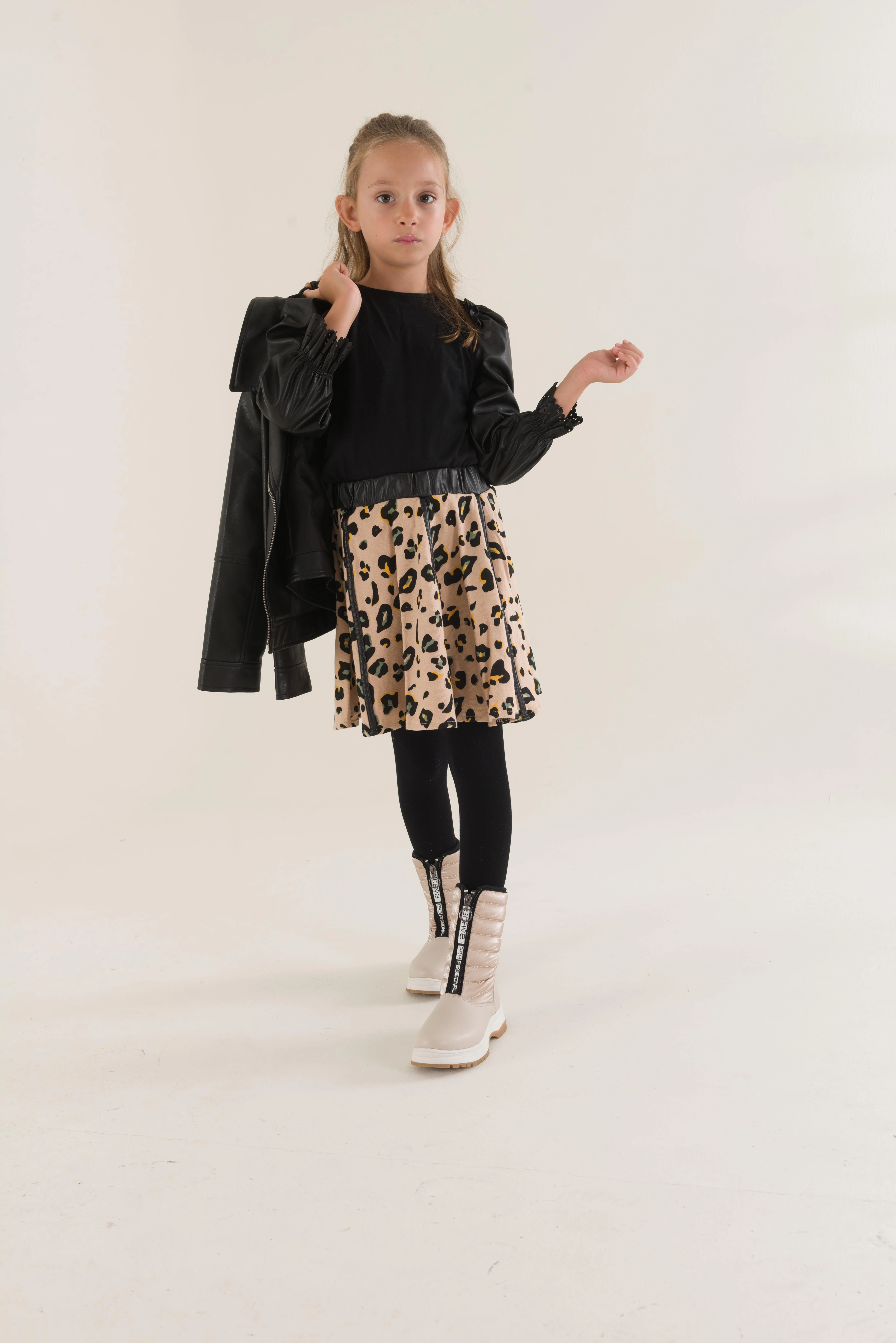 Muggo SUGAR Garantili Çocuk Unisex Rahat Kalıp Önü Fermuarlı İçi Kürklü Yağmur ve Kar Botu