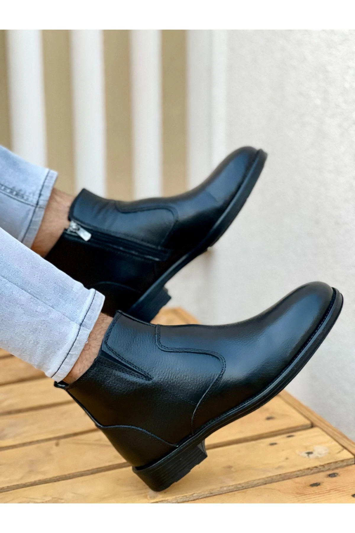 Muggo Men M027 Hakiki Deri Erkek Bot